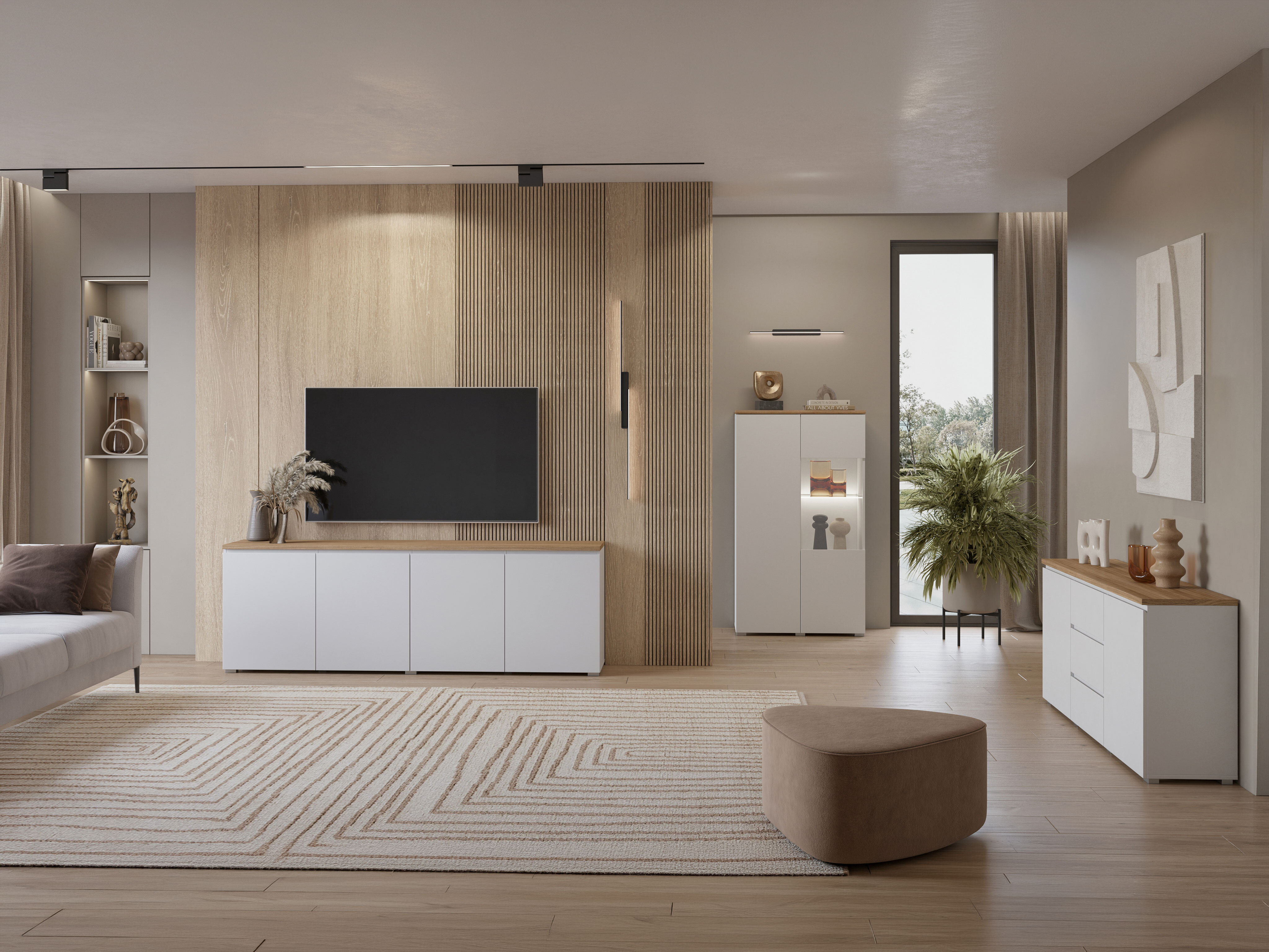 Polica Baletu 108 (Belo + Hrast)