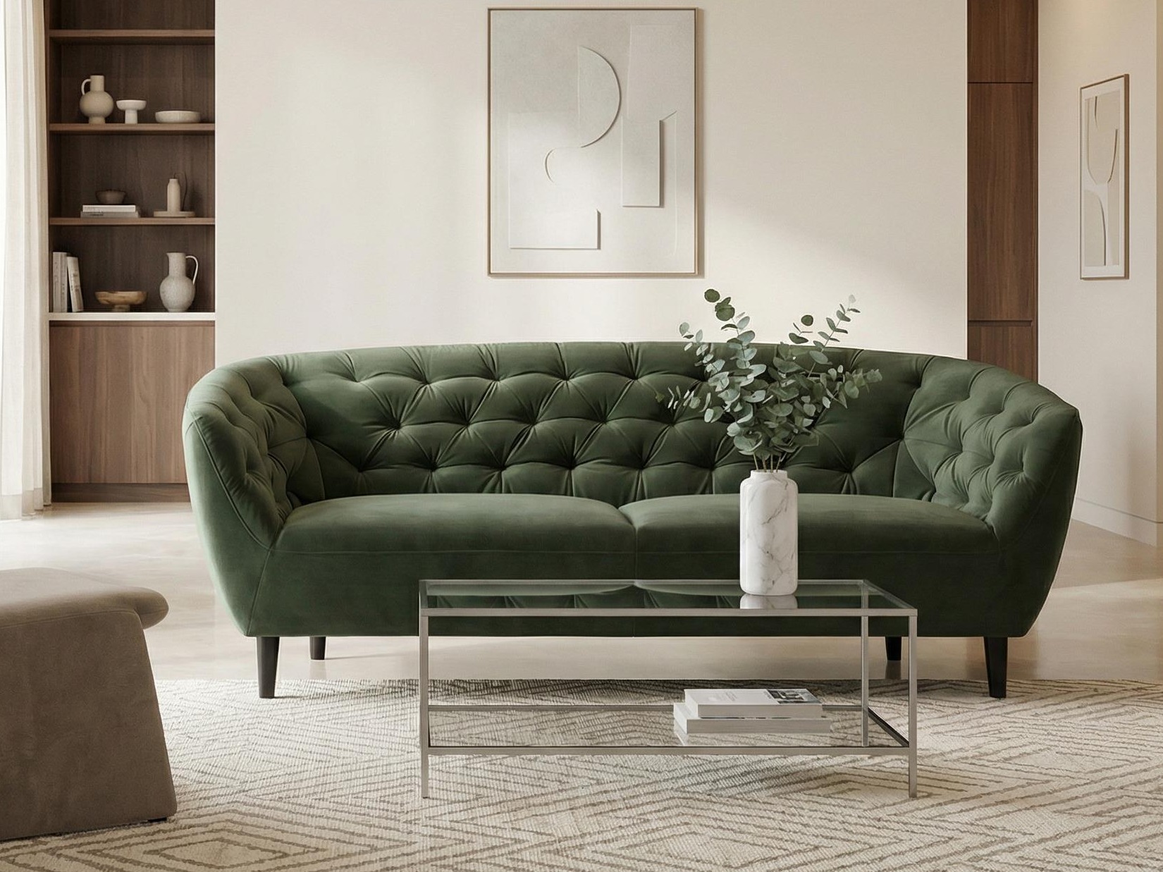 Česterfild sofa Norsica 232 (Tamno zelena)