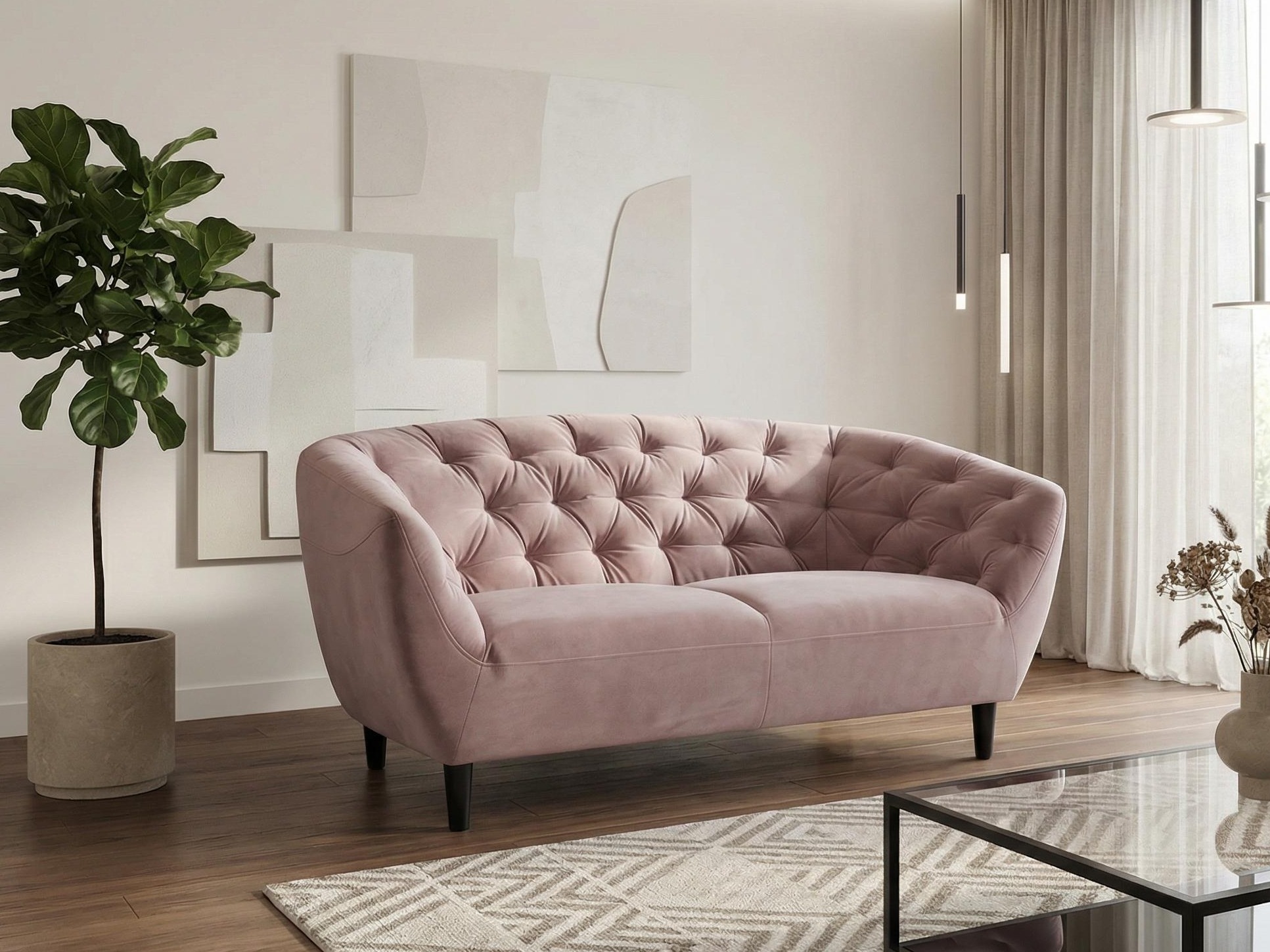 Česterfild sofa Norsica 260 (Prašnjavo ružičasta)