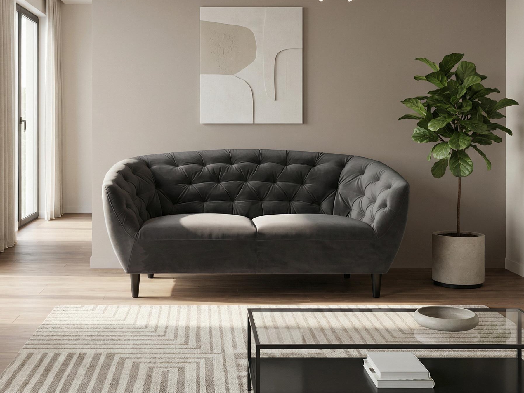Česterfild sofa Norsica 260 (Tamnosiva)