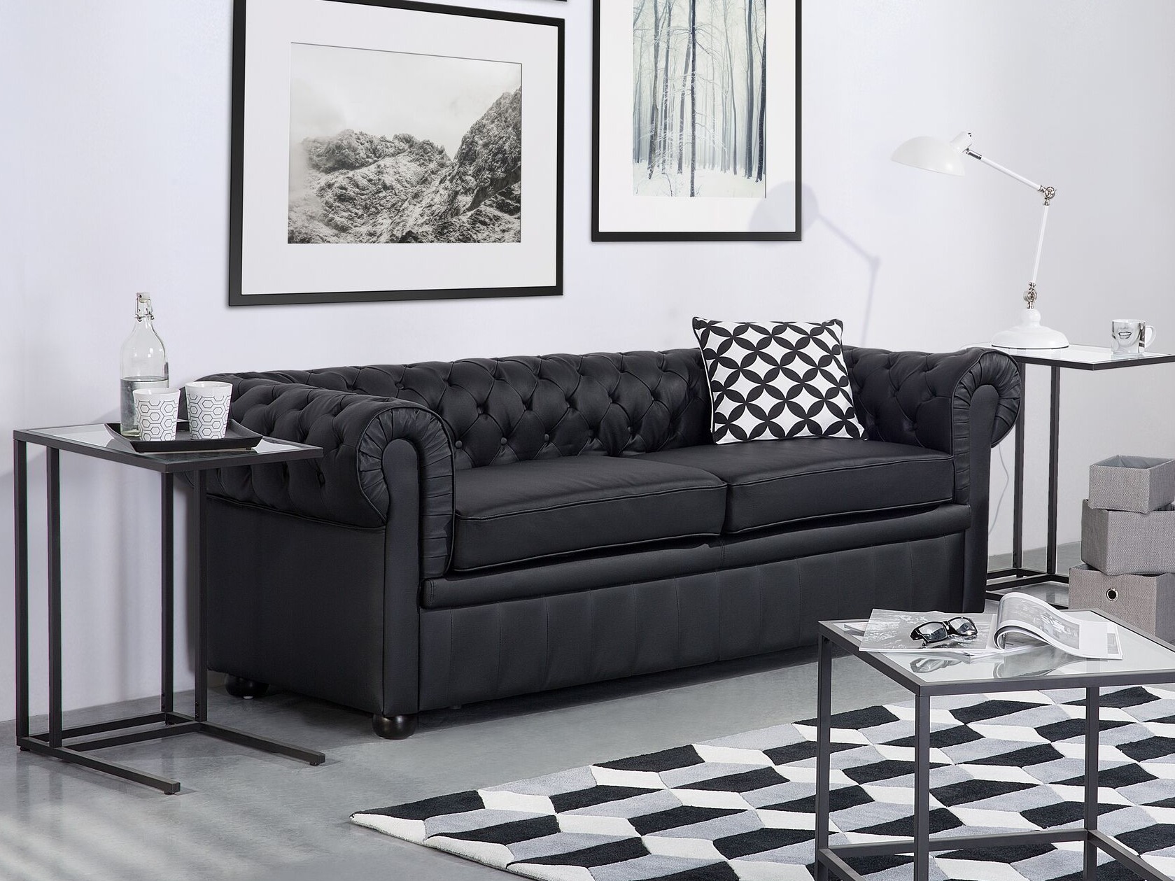 Česterfild sofa Berwyn 832 (Crno)