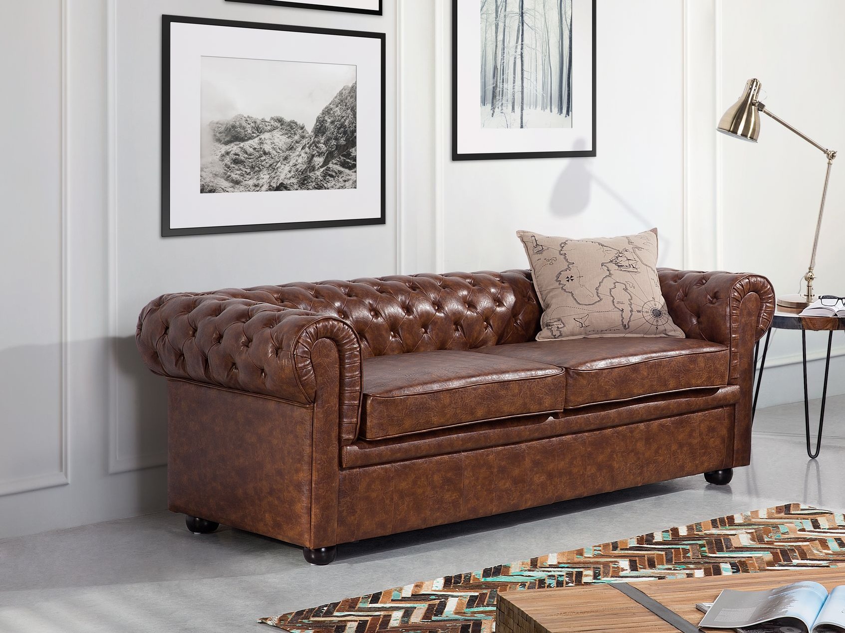 Česterfild sofa Berwyn 832 (Smeđa)