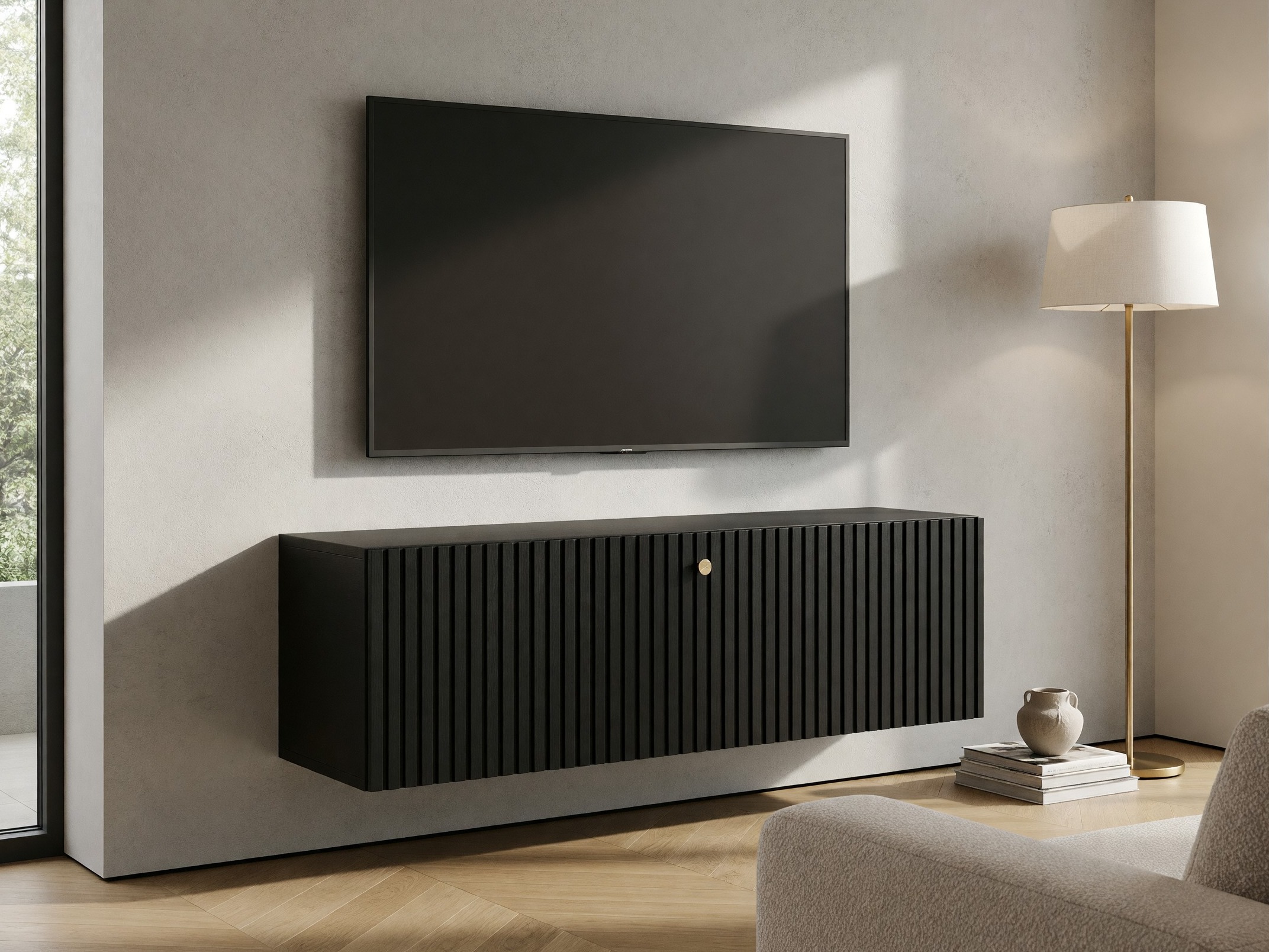 TV komoda Anulio (Crno)