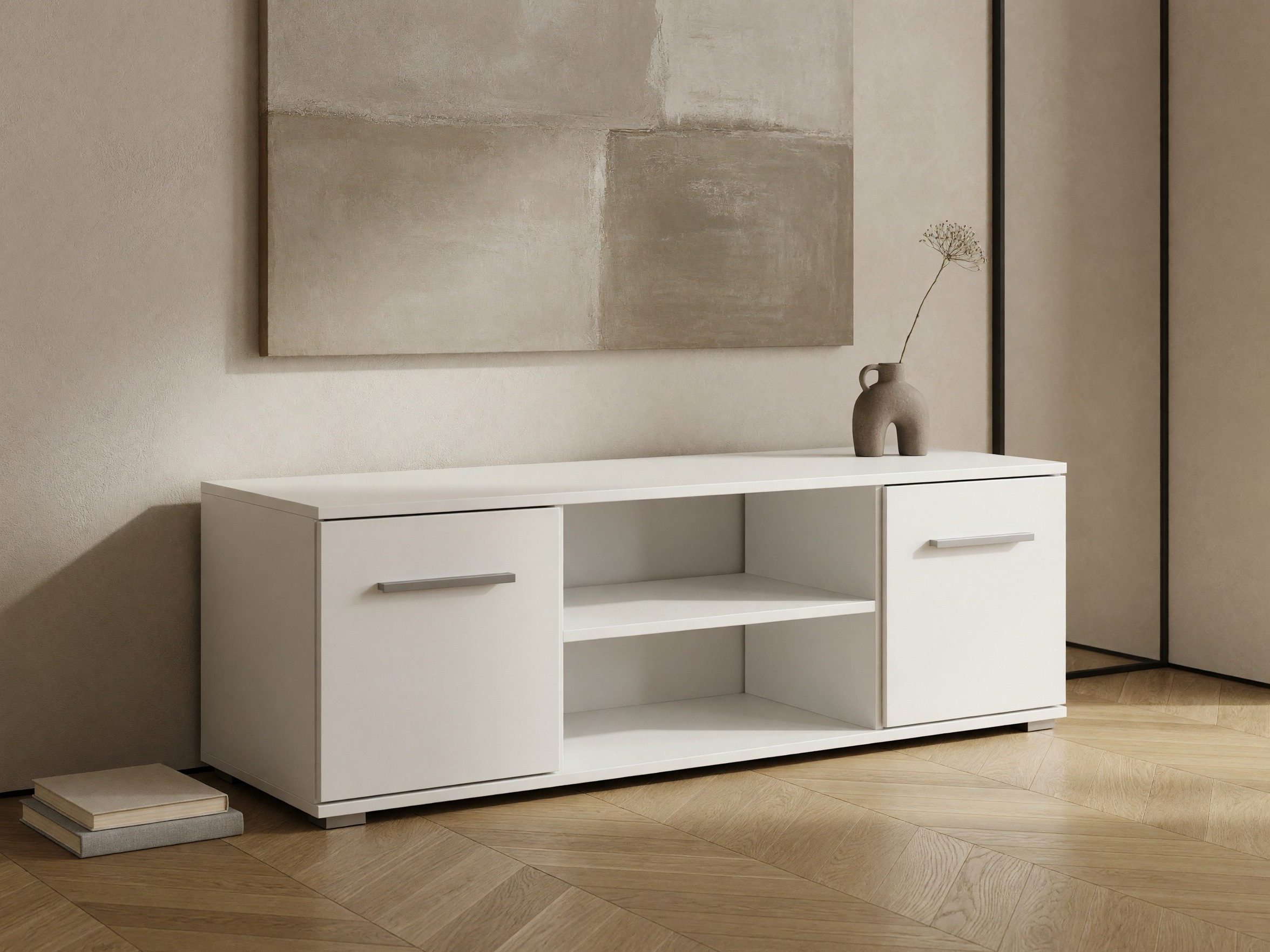 TV komoda Cirveso 109 (Belo + Sjajno belo)