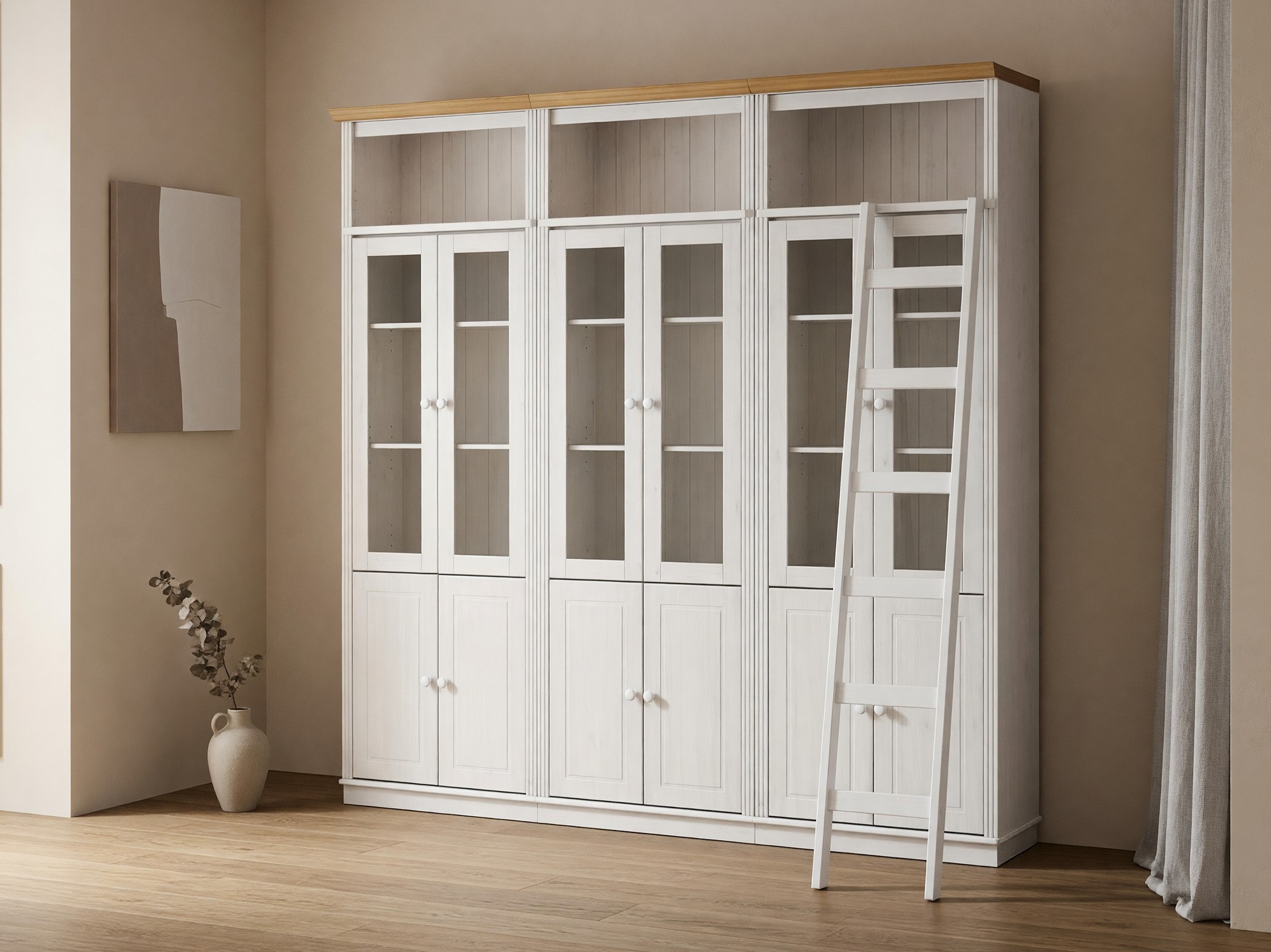 Set polica Saltoro 130 (Belo + Medeni hrast)
