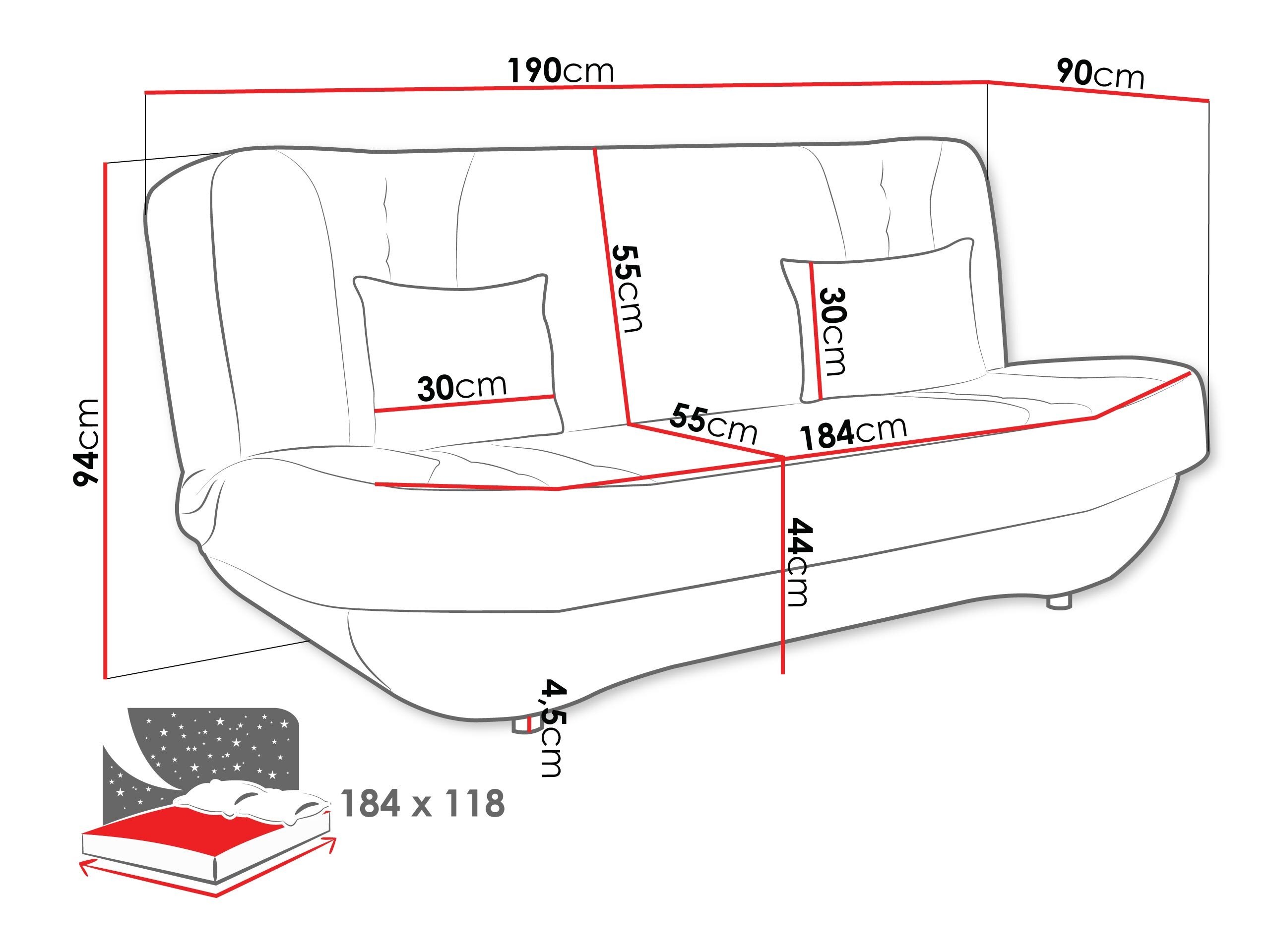 Sofa na razvlačenje Comfivo Cervus (Bella 10)
