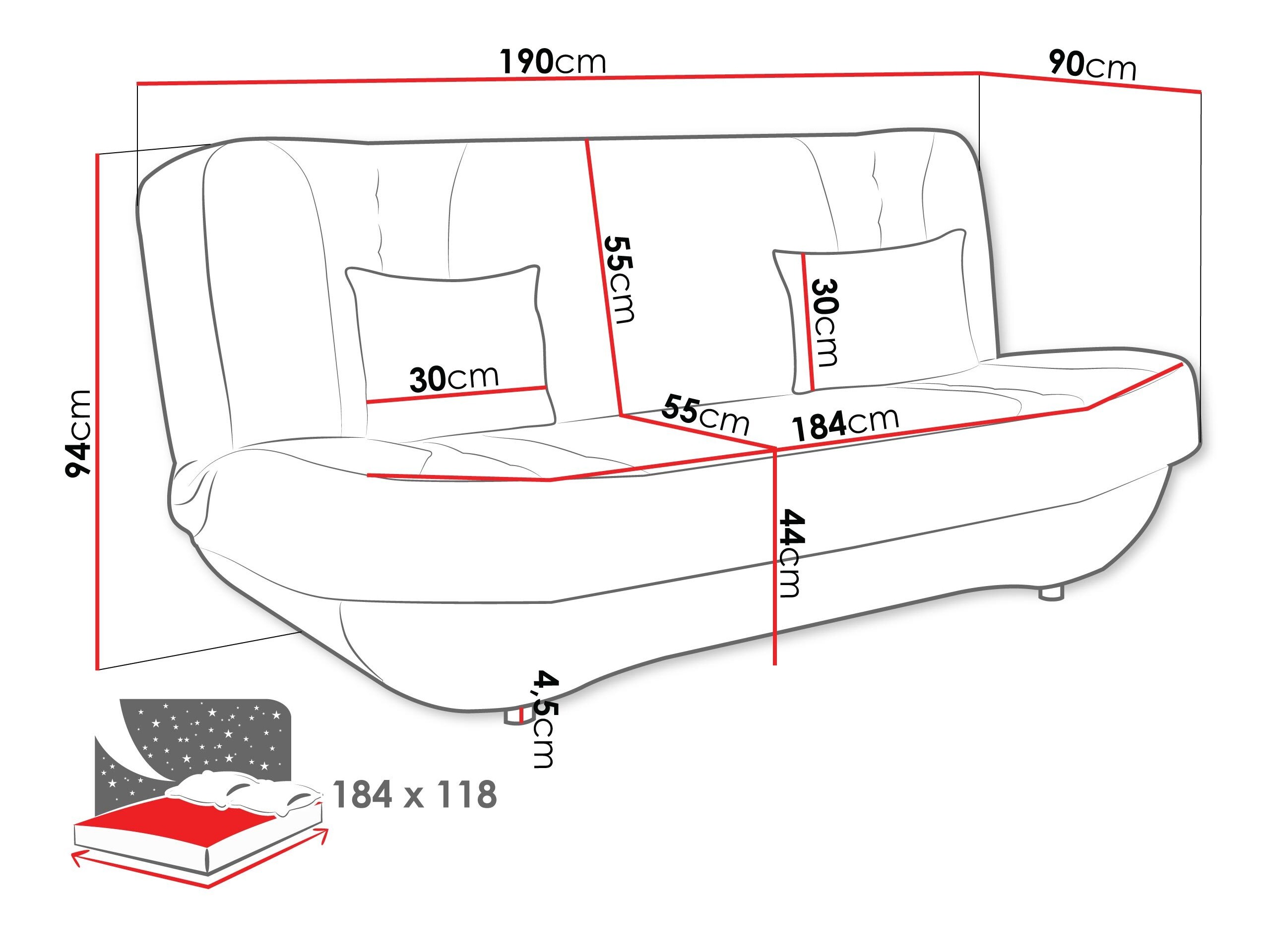 Sofa na razvlačenje Comfivo Cervus (Magic Velvet 2217 + Magic Velvet 2219)