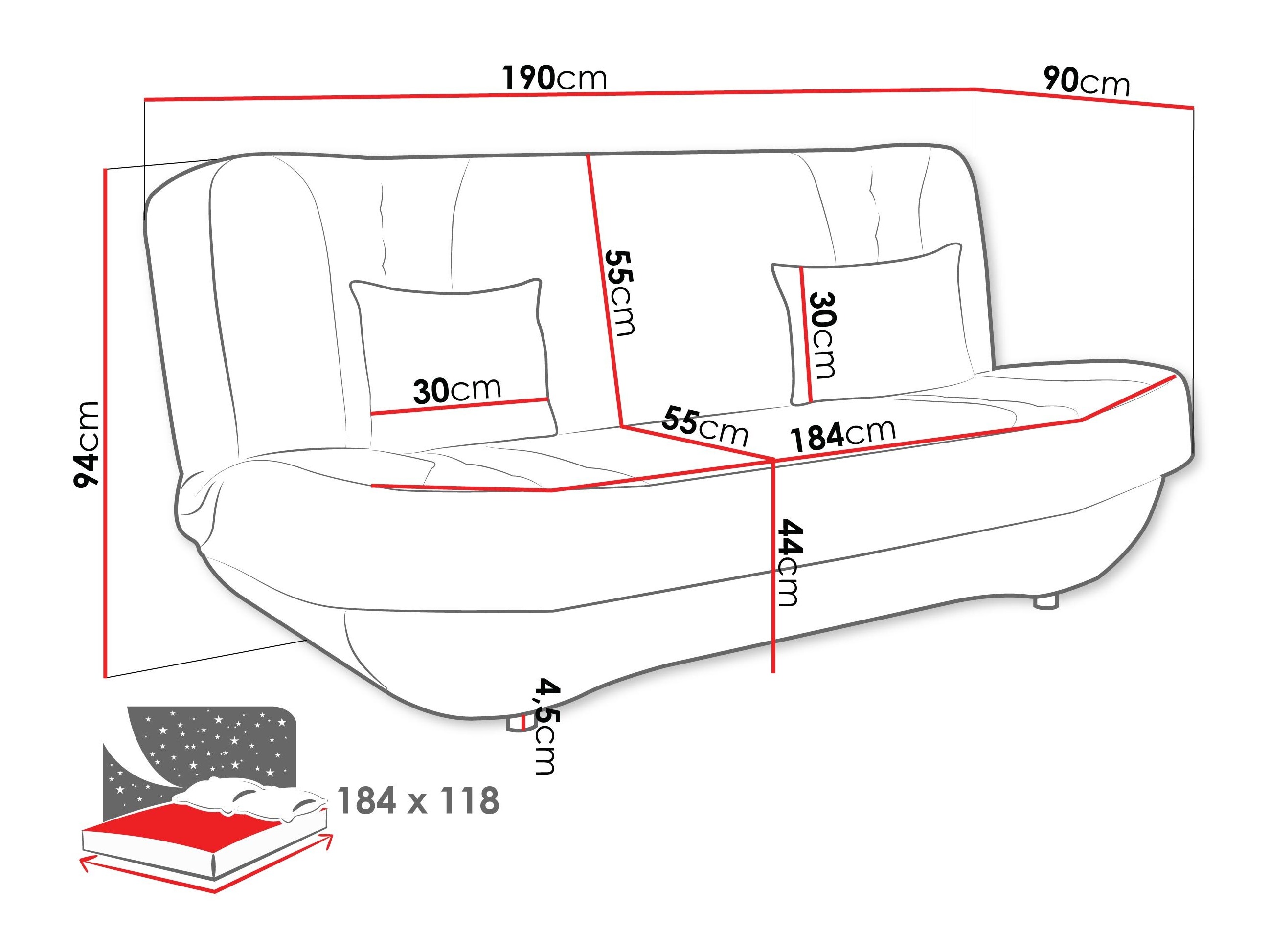Sofa na razvlačenje Comfivo Cervus (Magic Velvet 2225 + Magic Velvet 2227)
