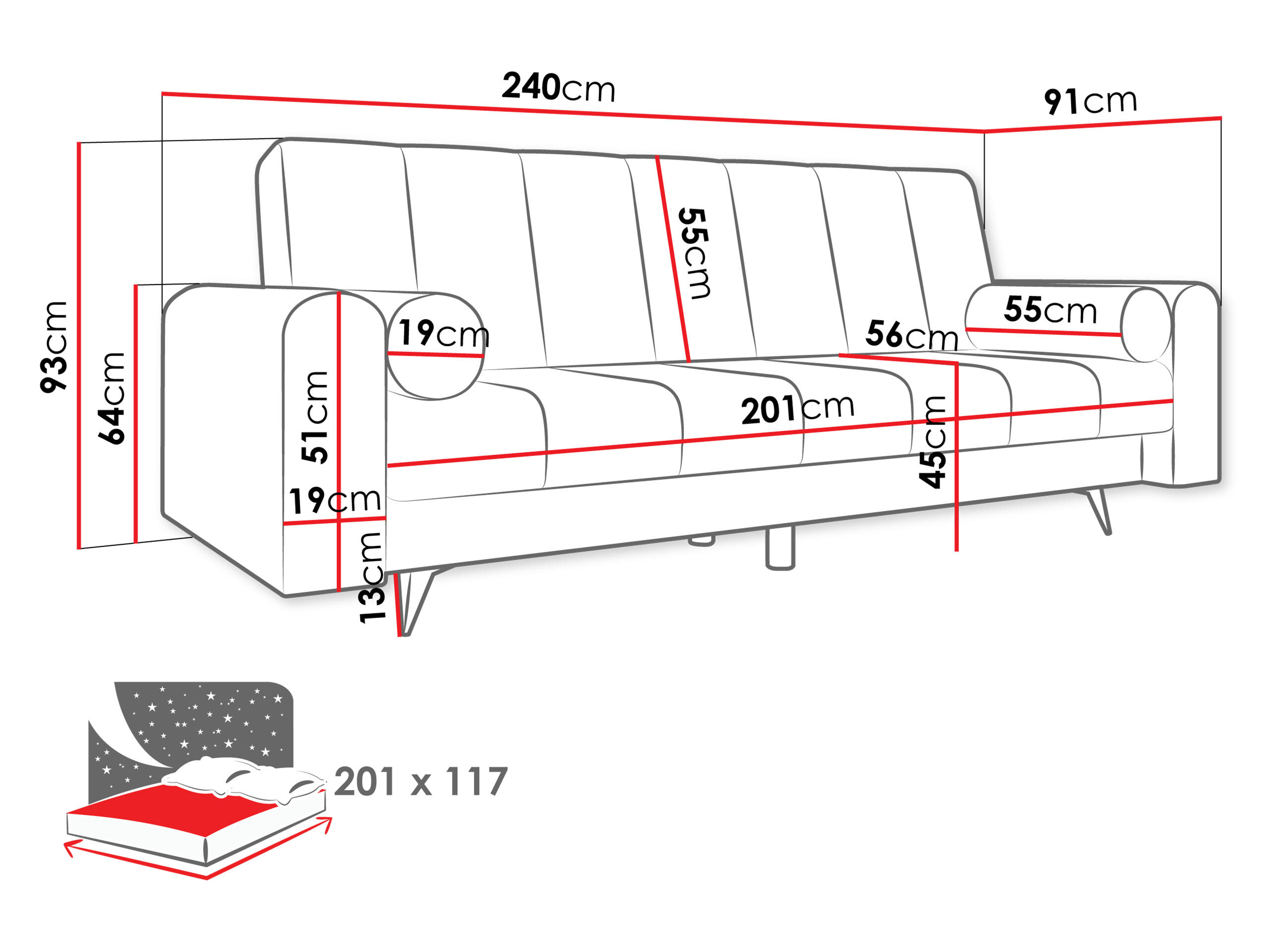 Sofa na razvlačenje Comfivo Luda (Sandu 224.02)