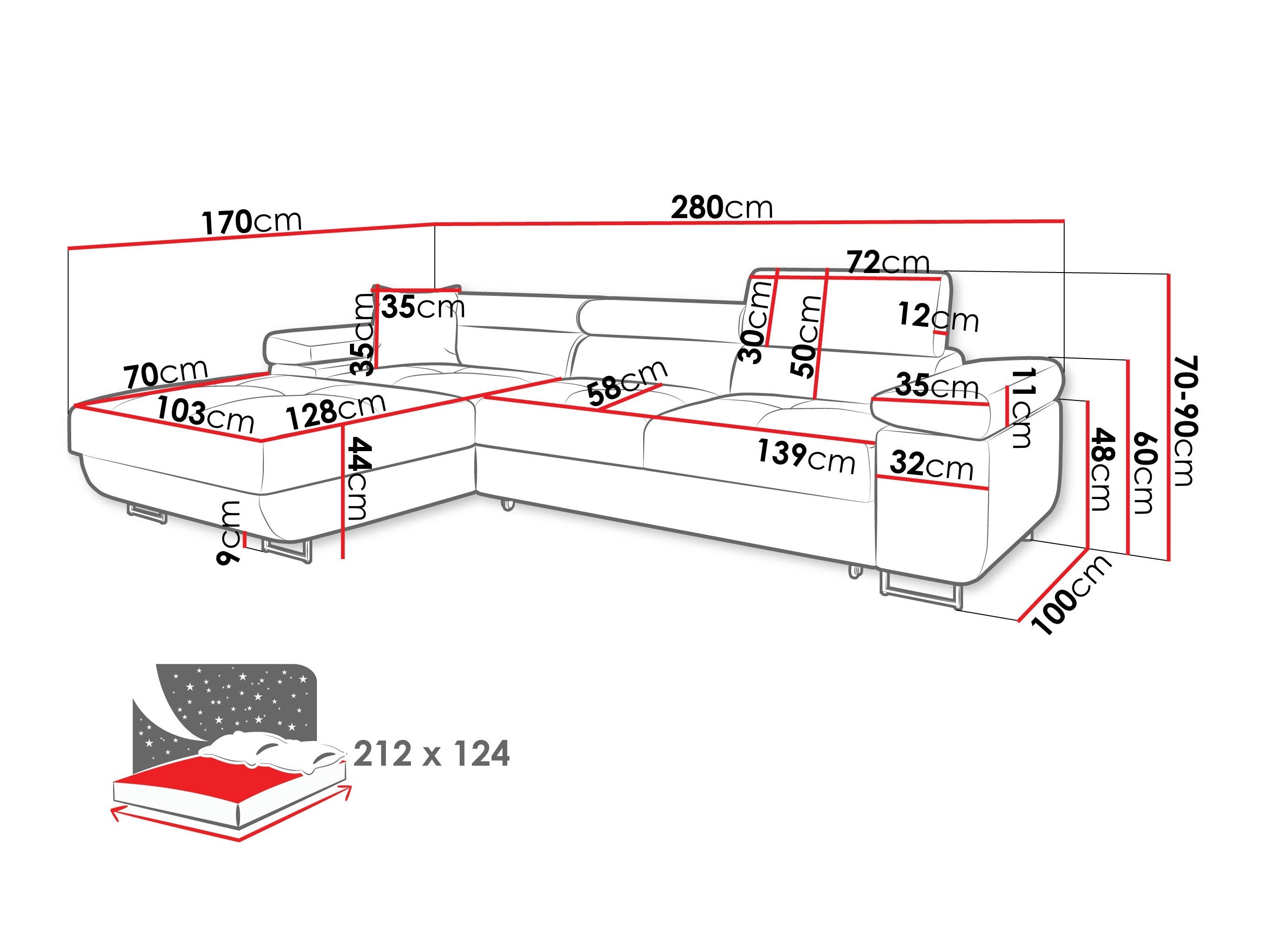 Ugaona garnitura Comfivo Vinetum II (Manila 18)