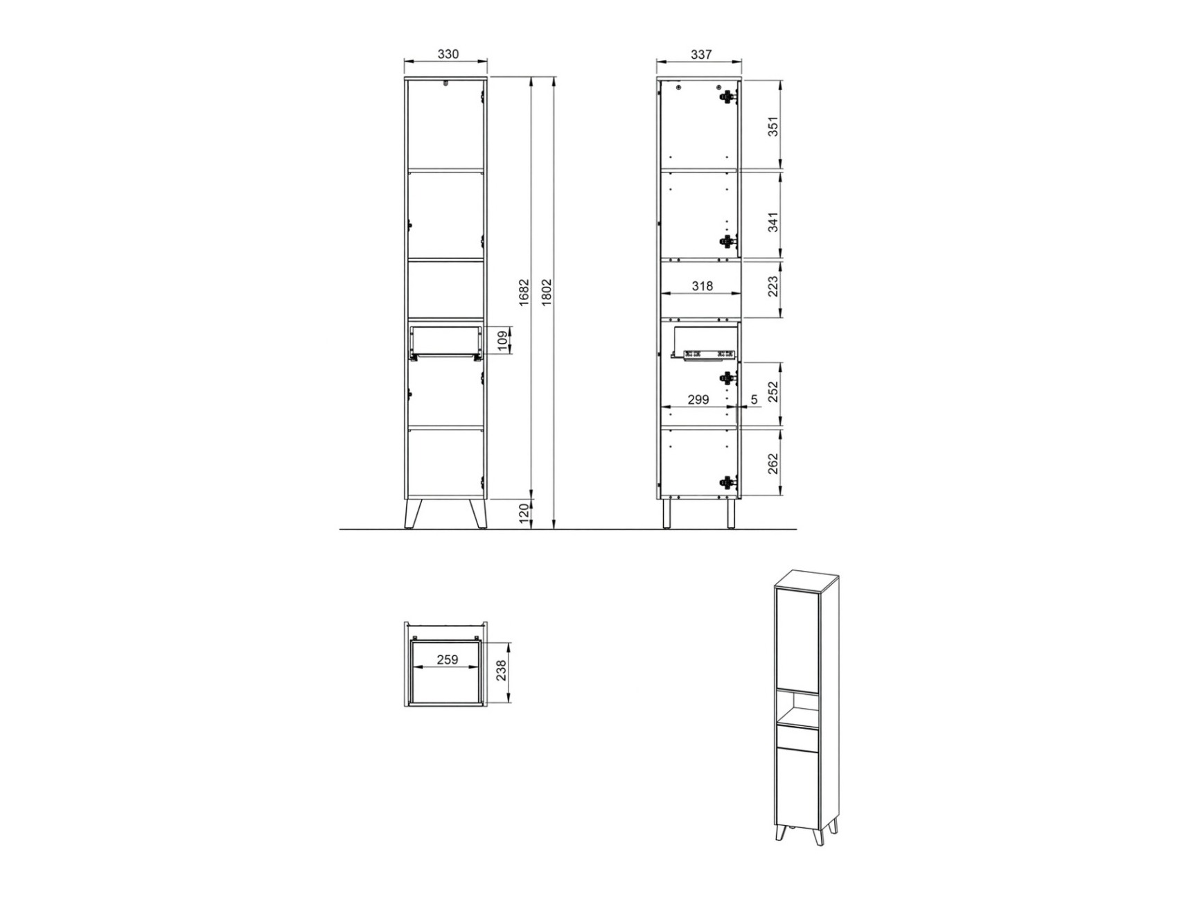 Samostojeći kupatilski ormarić Voseri 103