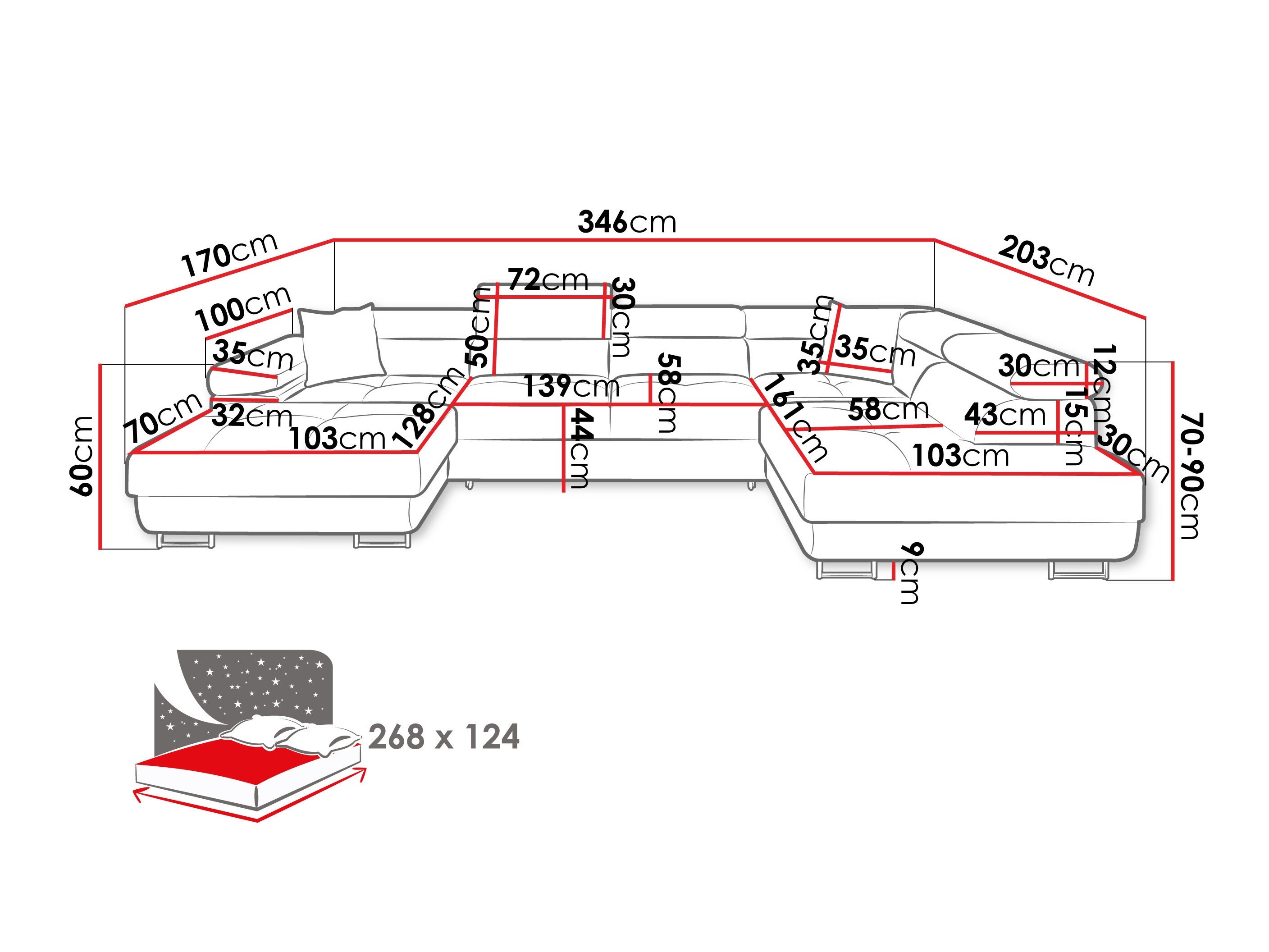 Ugaona garnitura Comfivo Vinetum III (Poso 110)