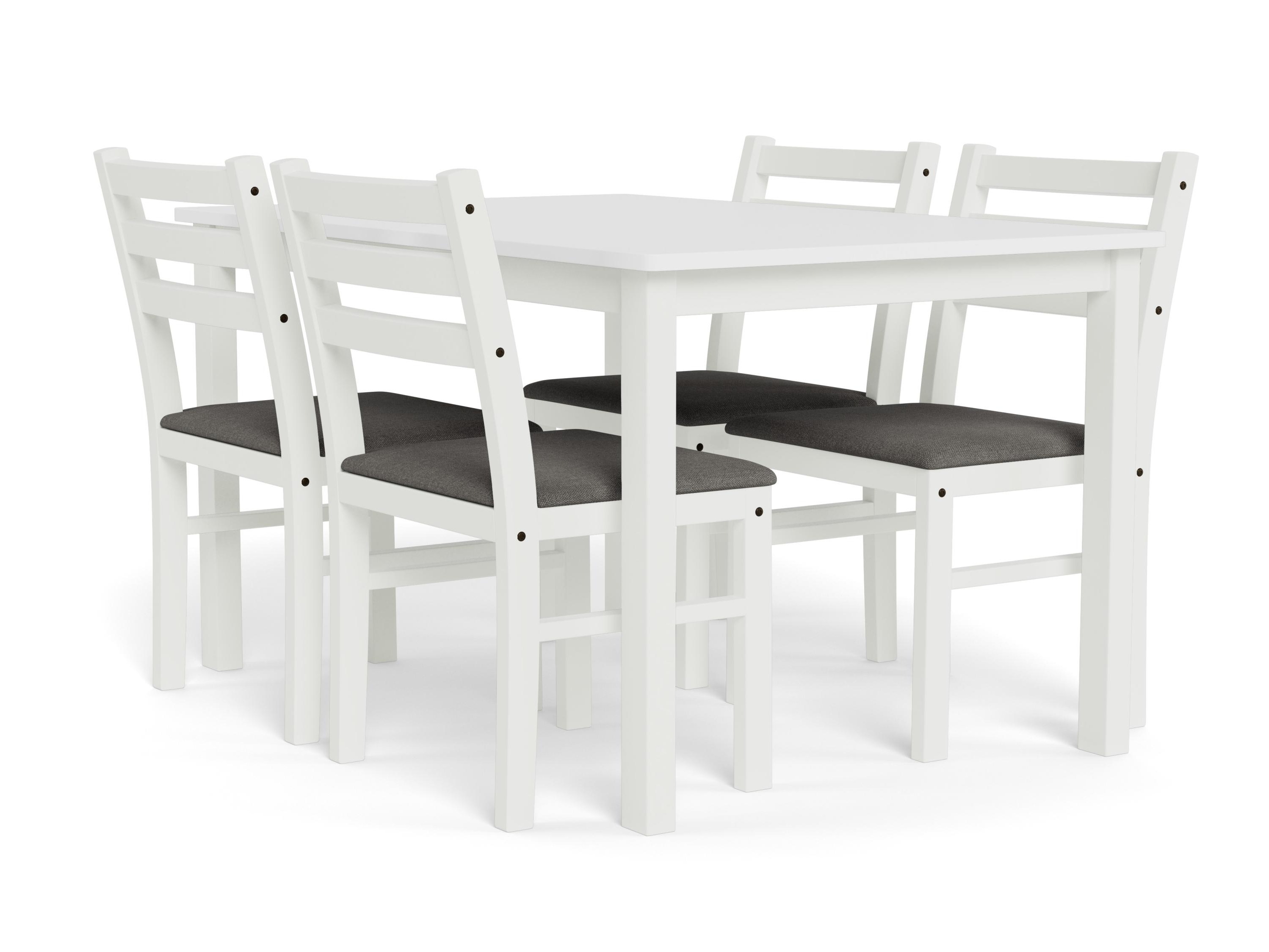 Trpezarijski set Norsica 857 (Belo + Svetloosiva)