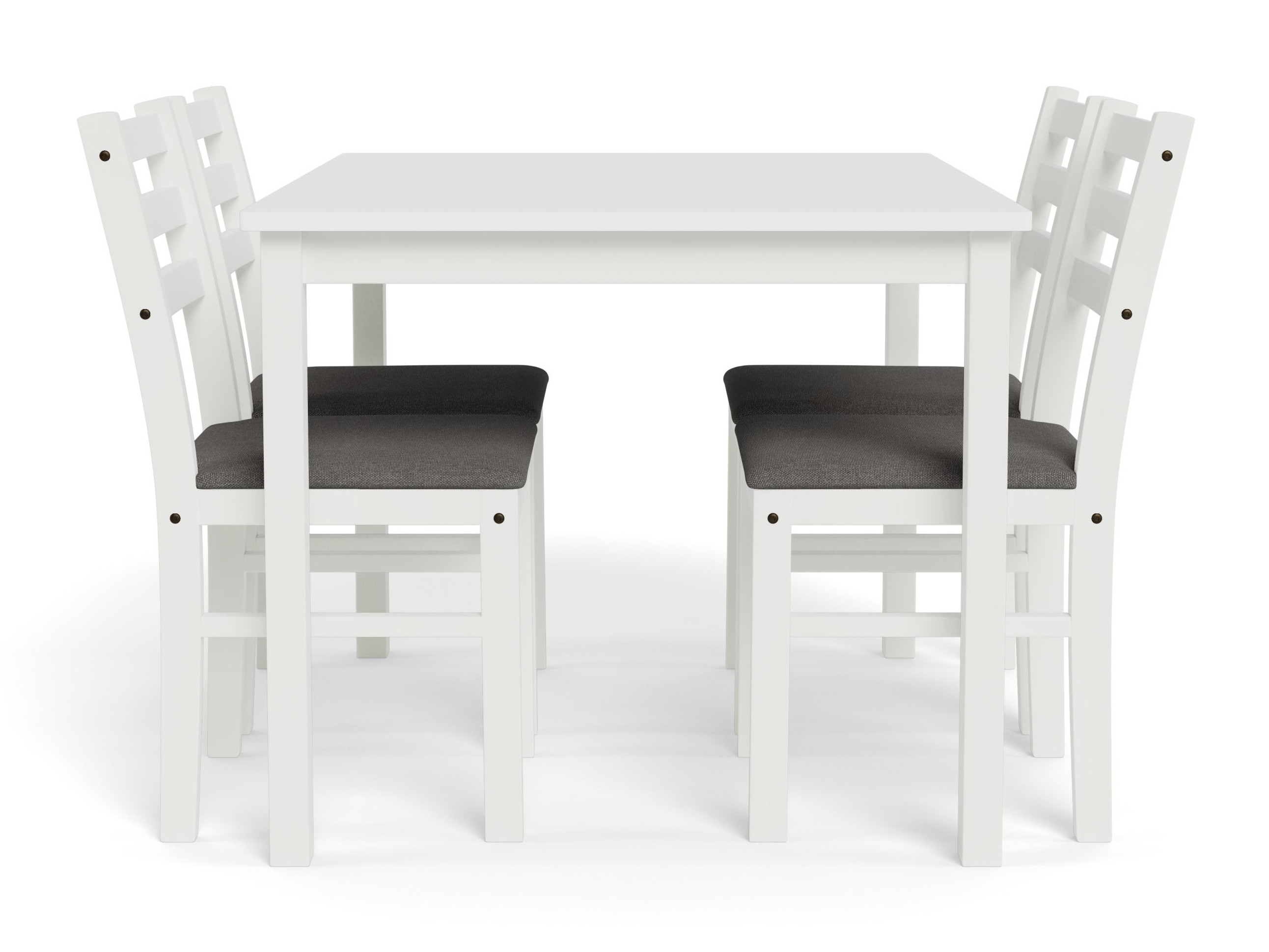 Trpezarijski set Norsica 857 (Belo + Svetloosiva)