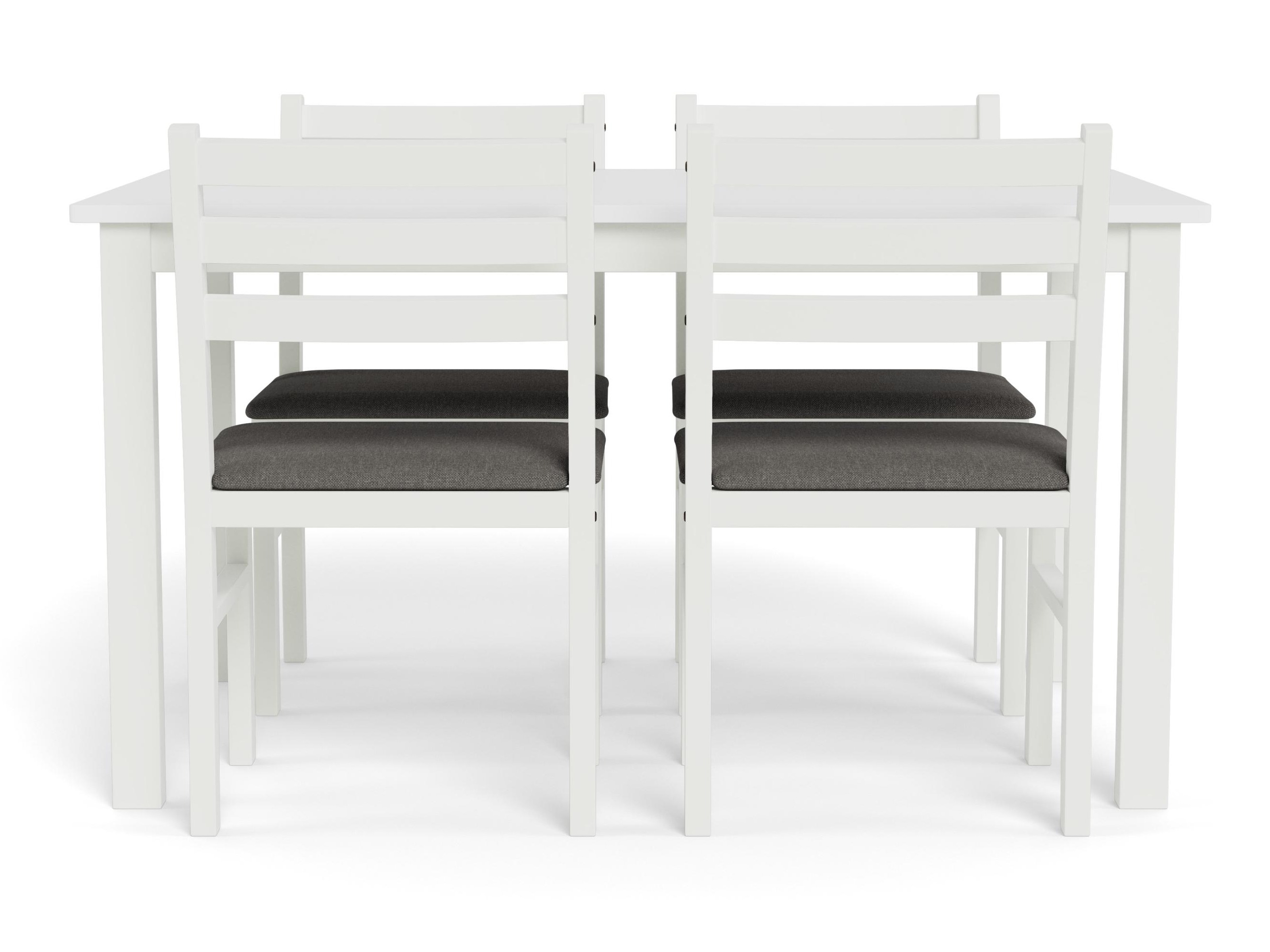 Trpezarijski set Norsica 857 (Belo + Svetloosiva)