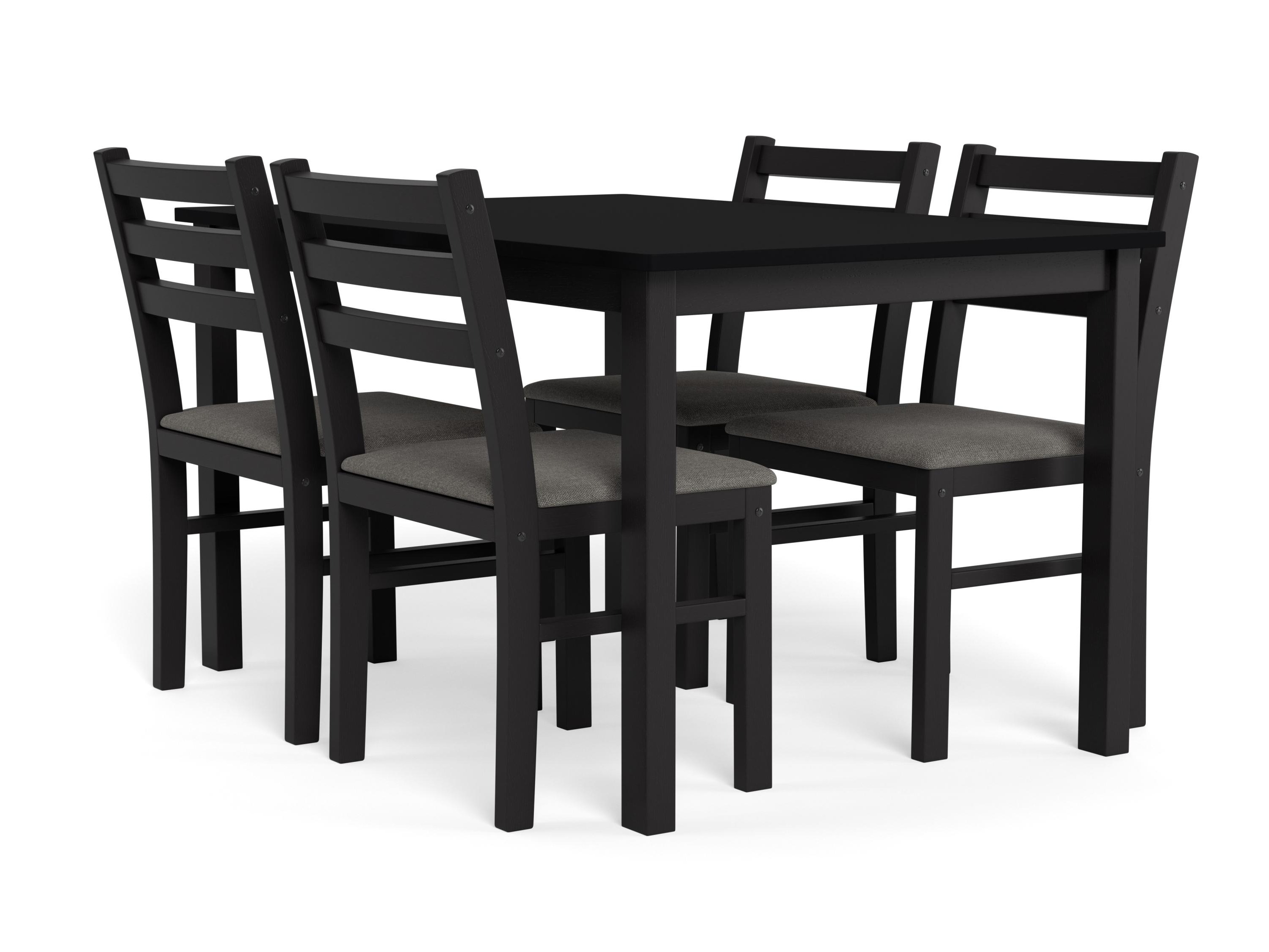 Trpezarijski set Norsica 857 (Crno + Svetloosiva)