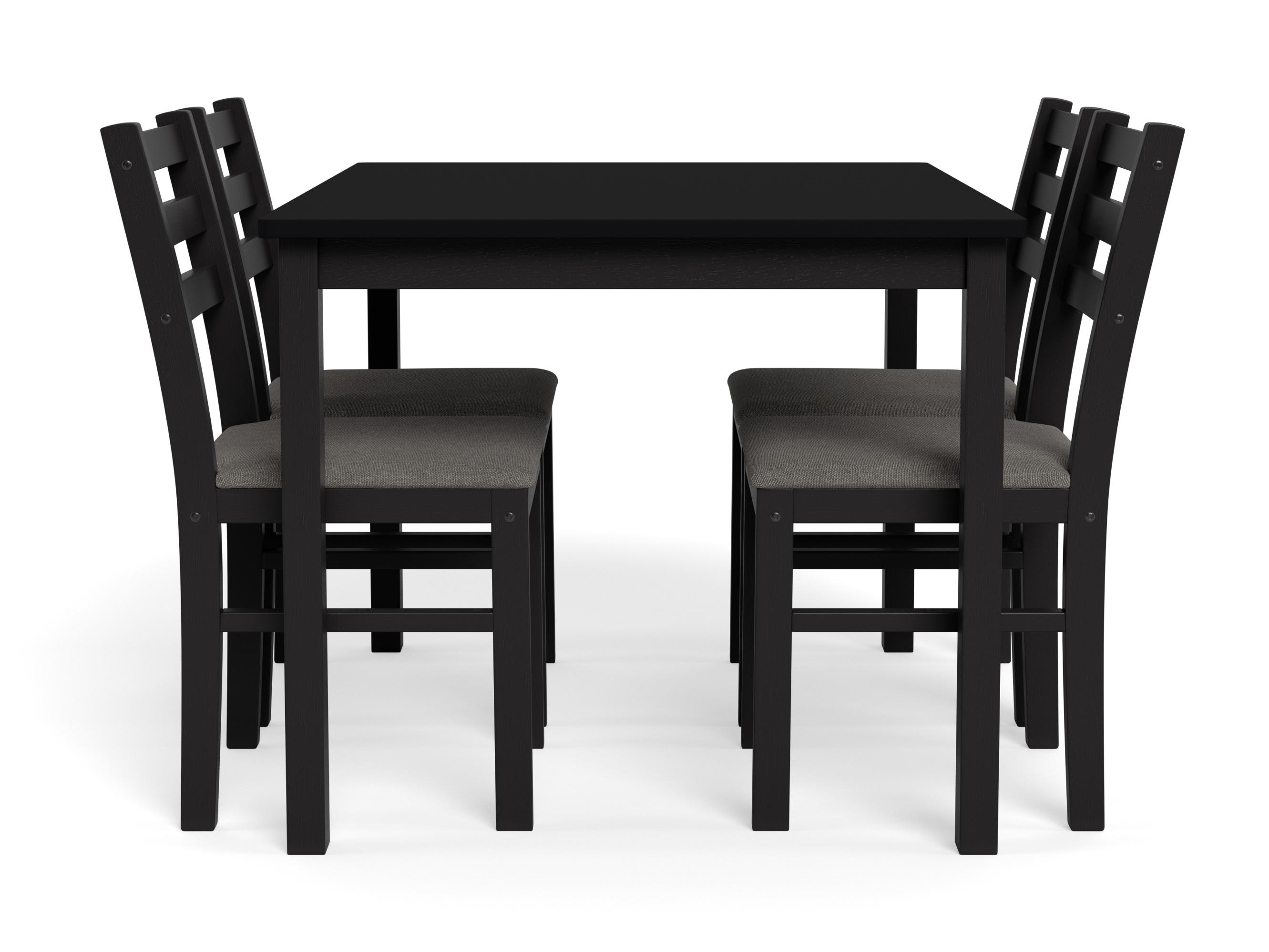Trpezarijski set Norsica 857 (Crno + Svetloosiva)