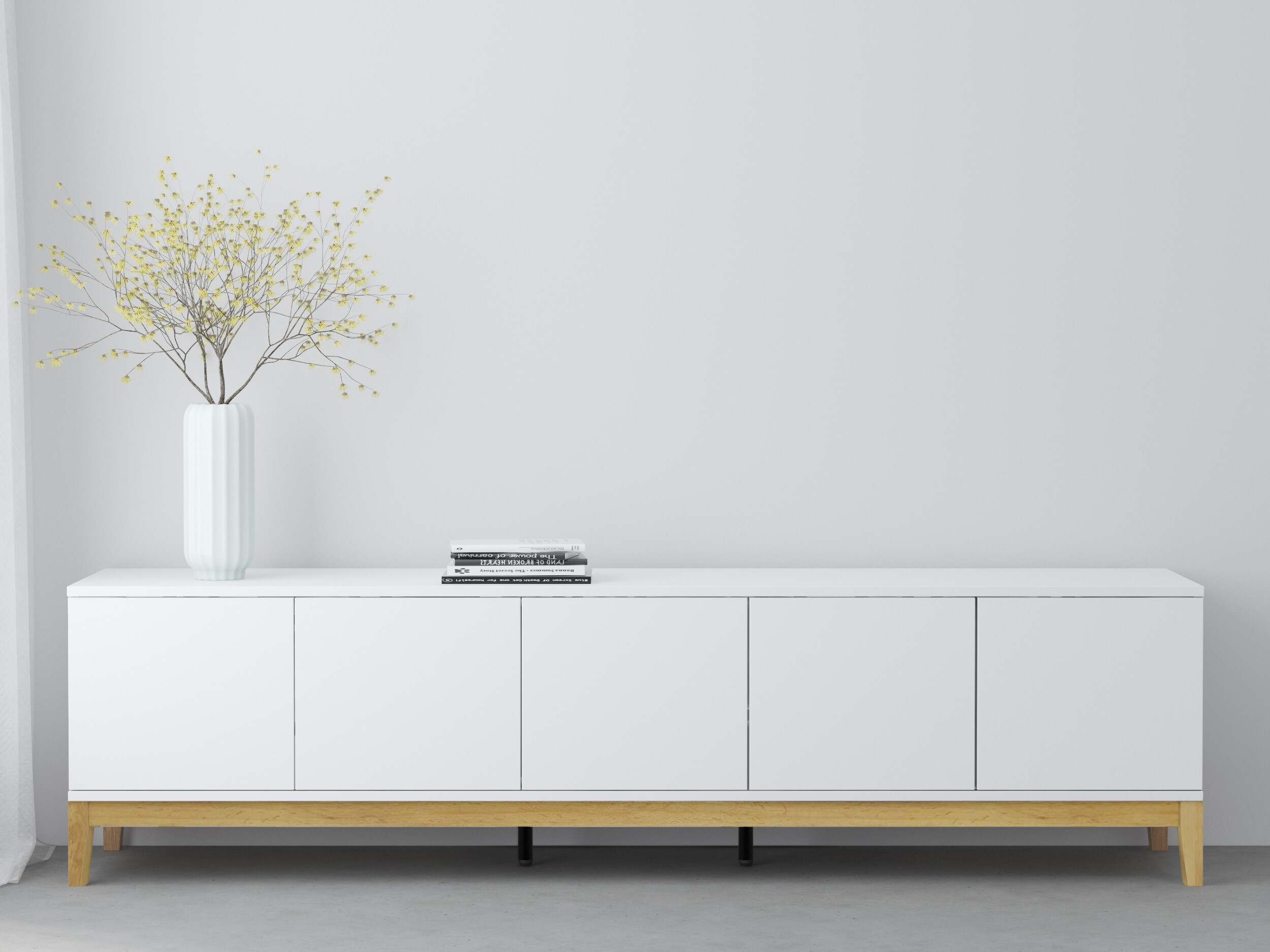 TV komoda Felmelo 100 (Belo + Hrast Votan)