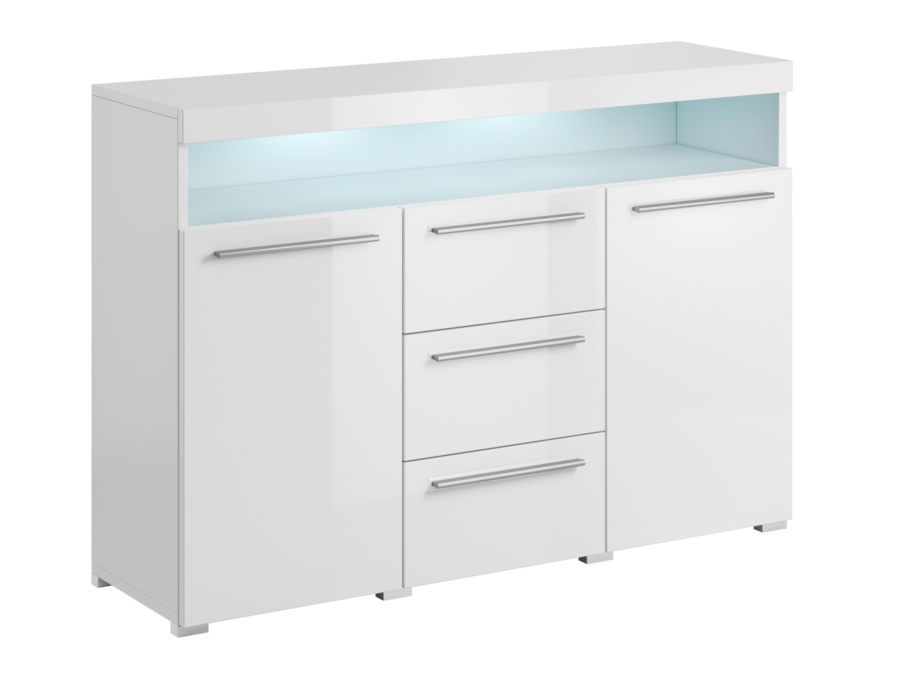 Komoda Torvire 110 (Belo + Sjajno belo)