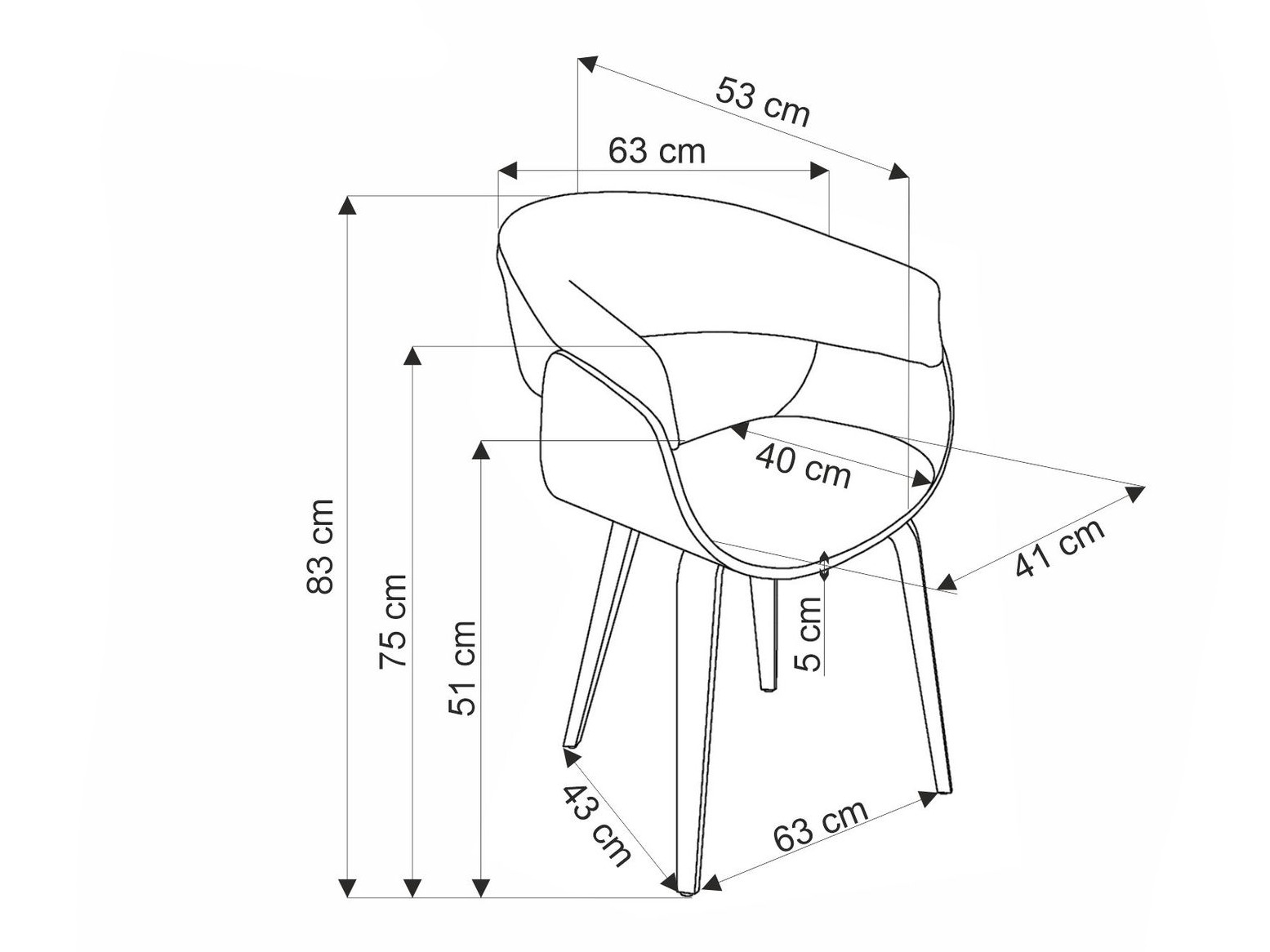 Stolica Houston 1597 (Sivo + Orah)