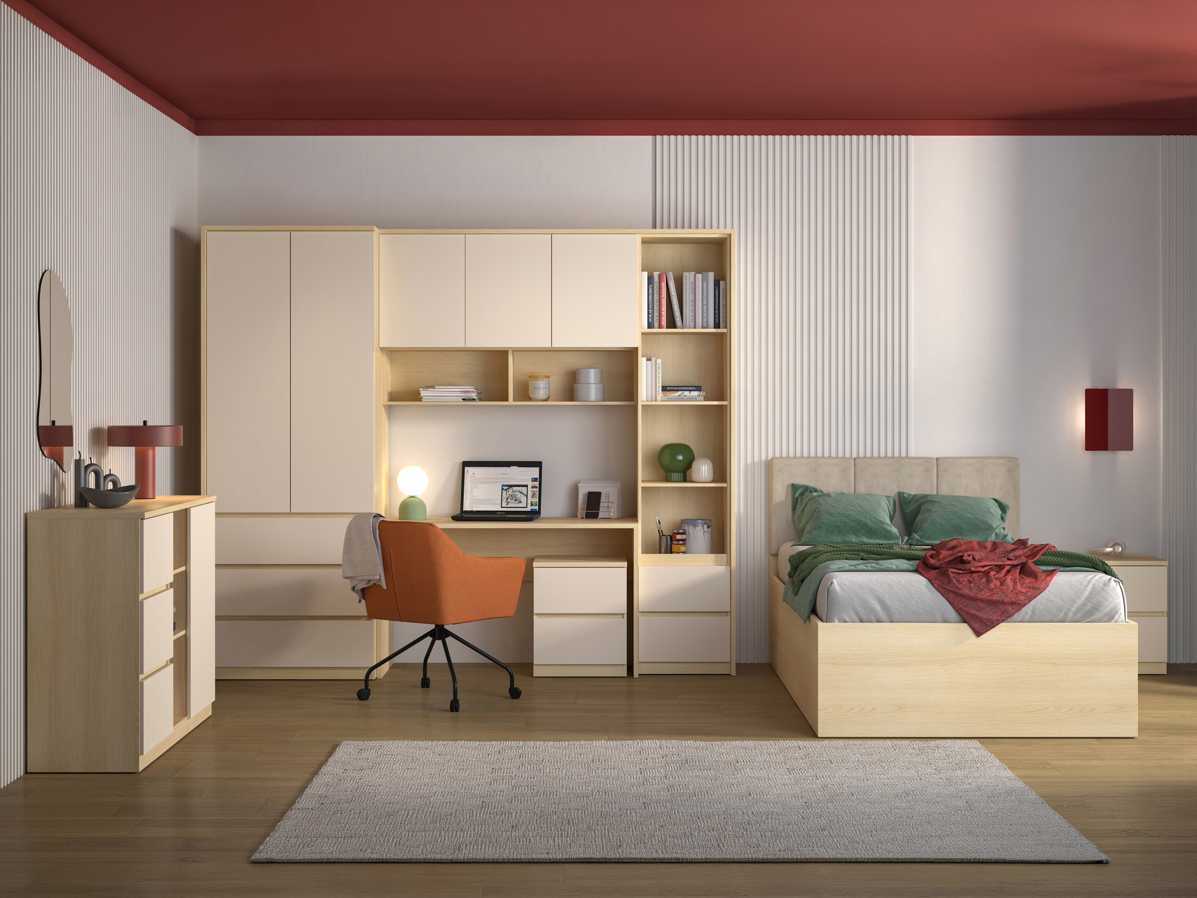 Noćni ormarić Nolcala 108 (Hrast + Bež)