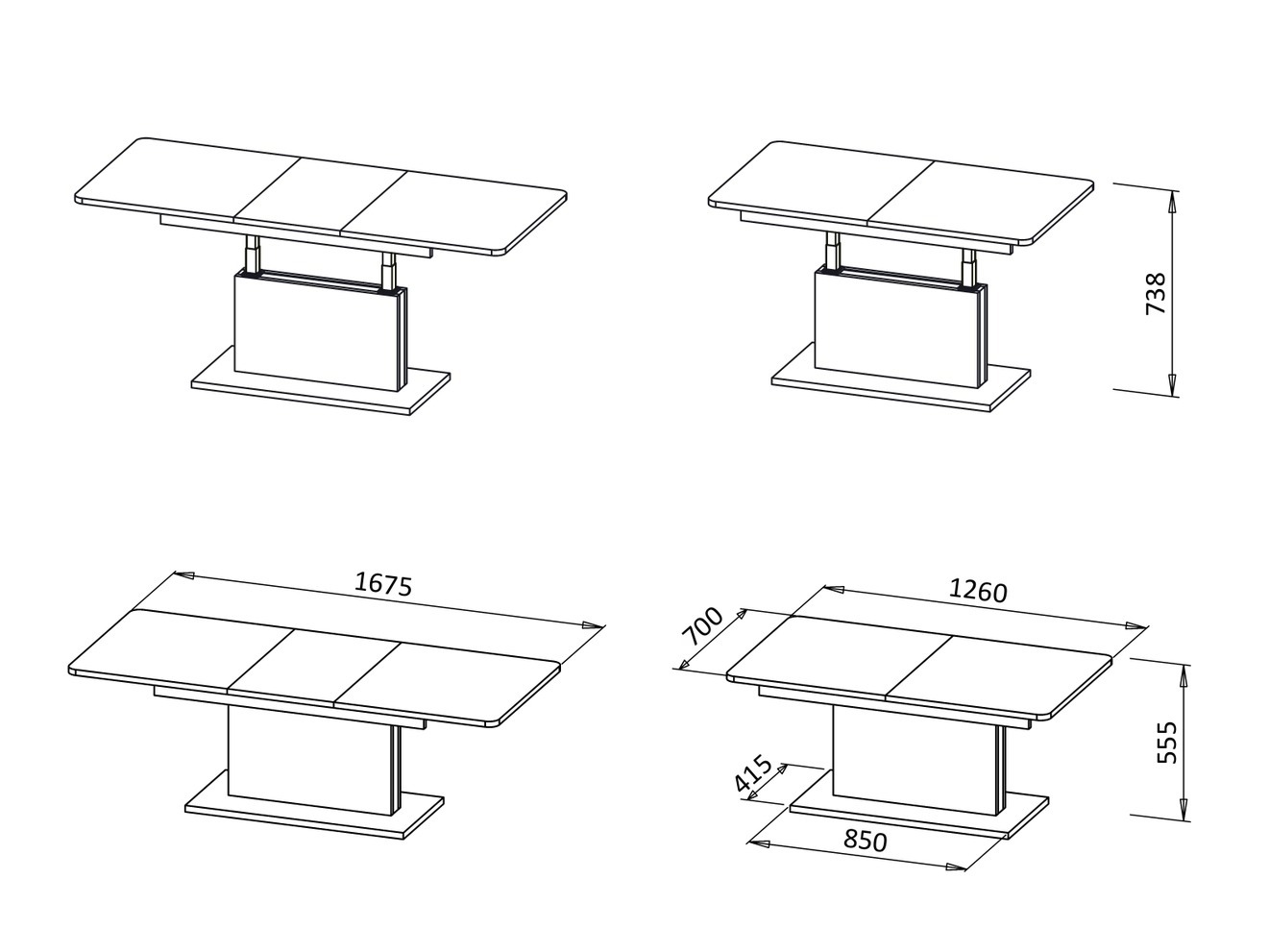 Modularni stočić za kafu Houston 1253 (Hrast Votan)