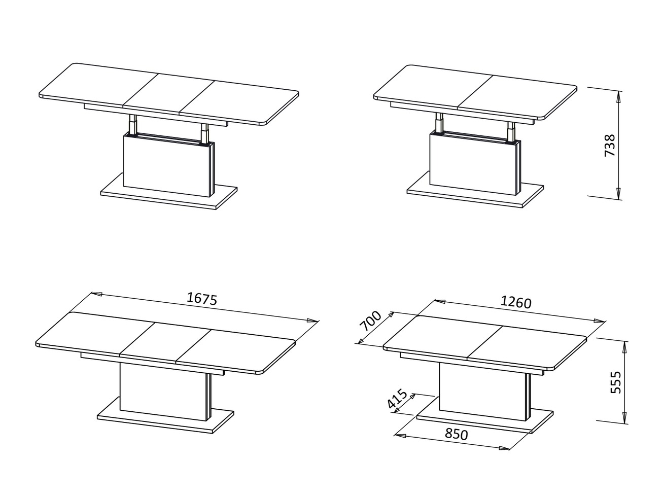 Modularni stočić za kafu Houston 1253 (Kašmir)