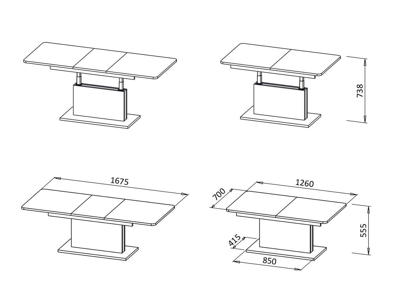 Modularni stočić za kafu Houston 1253 (Mat belo)