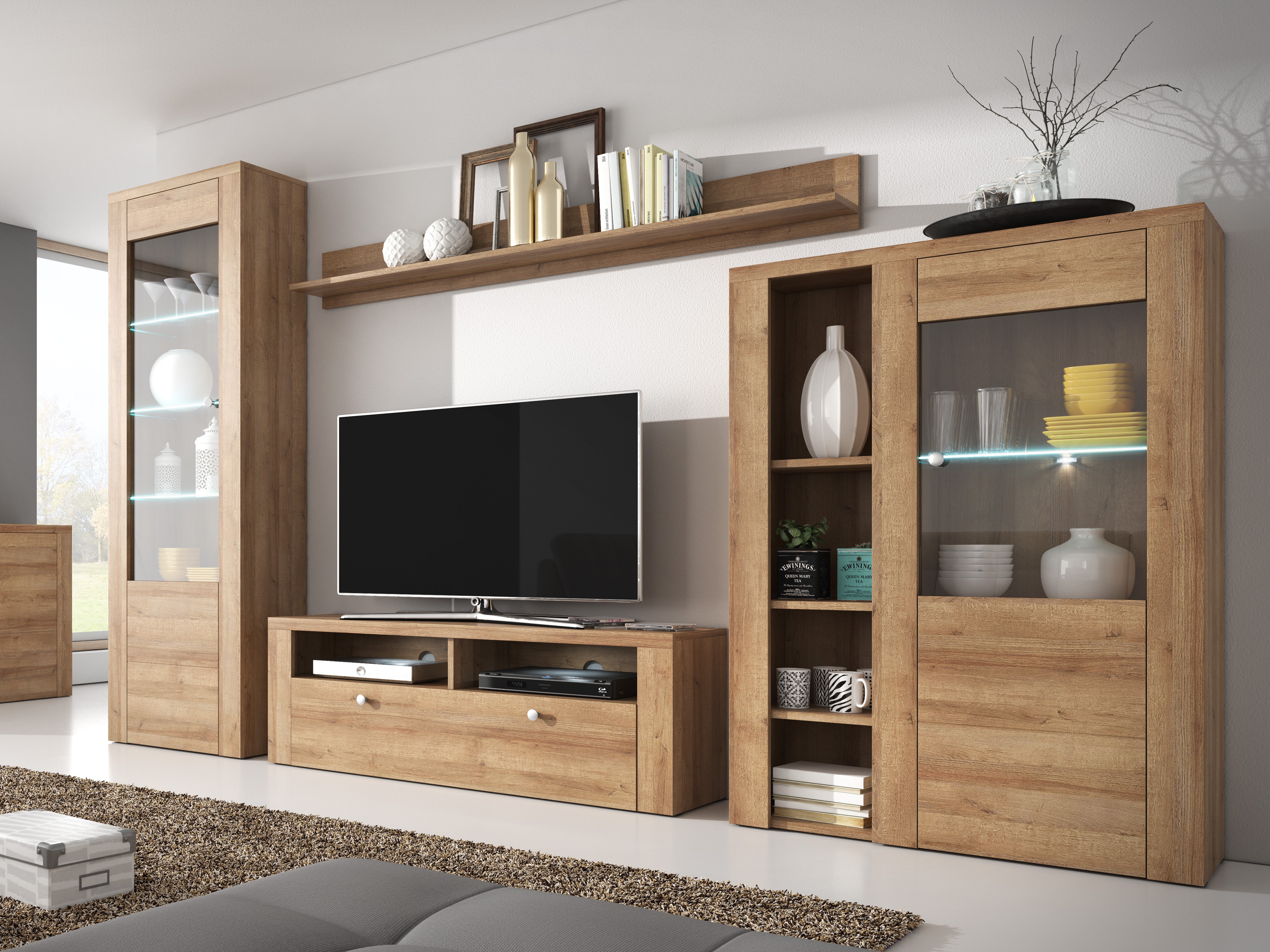 Zidna polica Salelbo 101 (Riviera hrast)