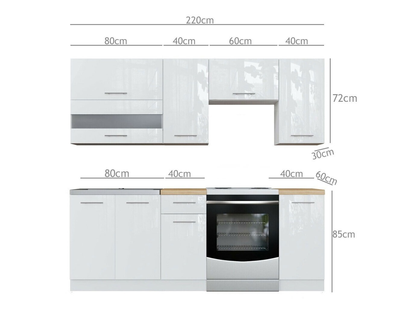 Modularni kuhinjski set Tiffa Grey 104