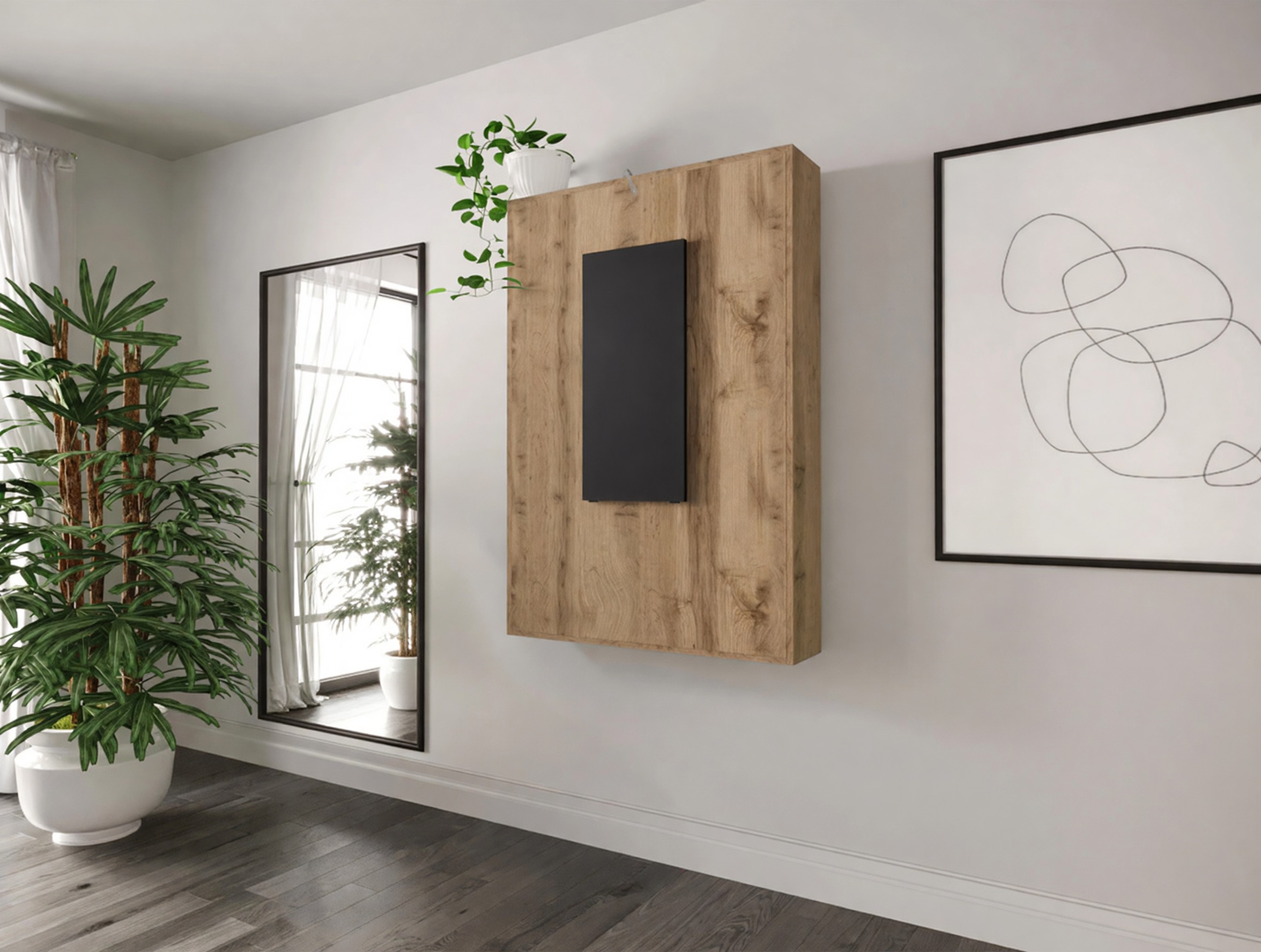 Sklopivi sto Pinis III (Crno + Hrast Votan)