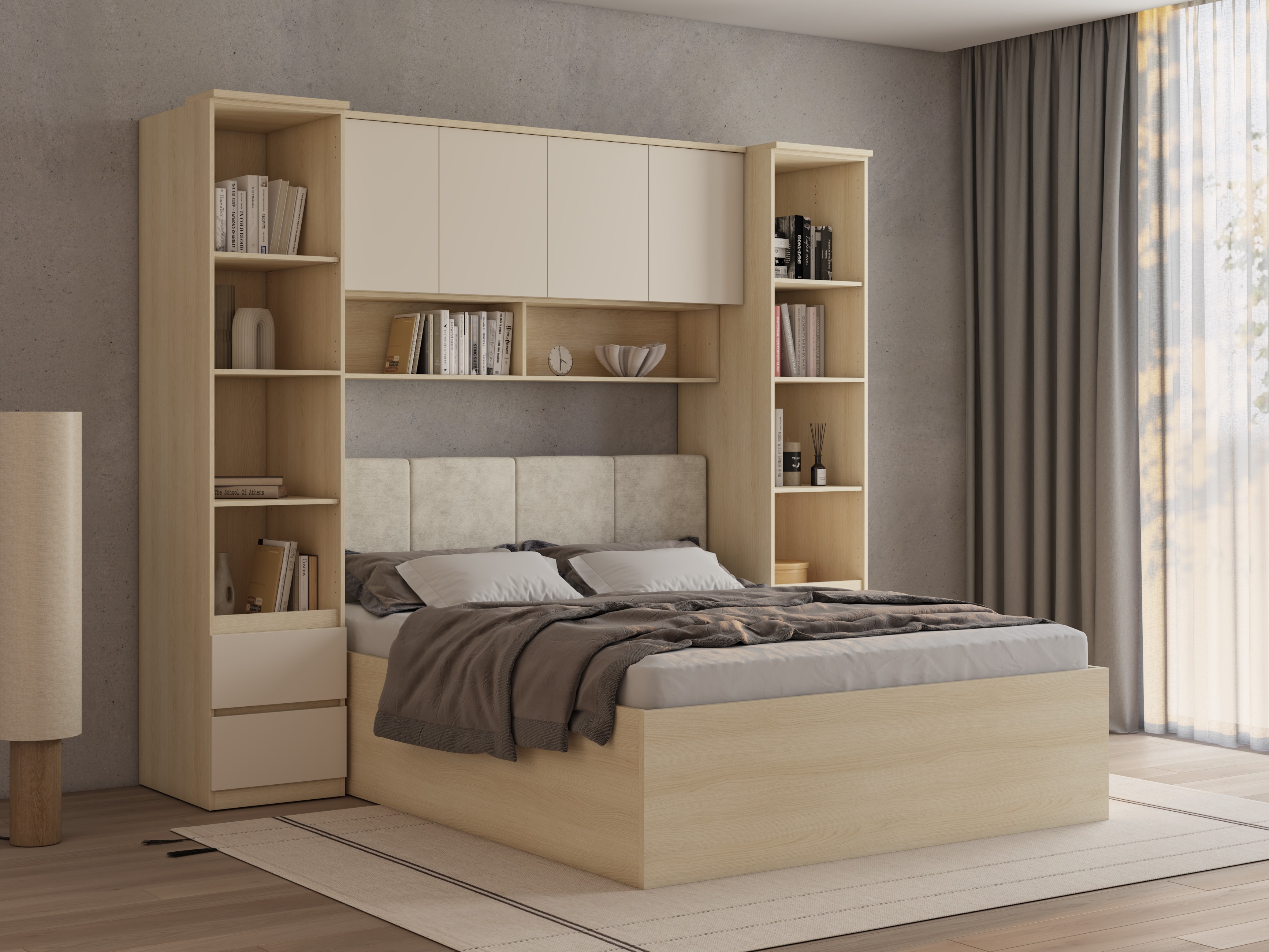 Set spavaća soba Nolcala 124 (Hrast + Bež)