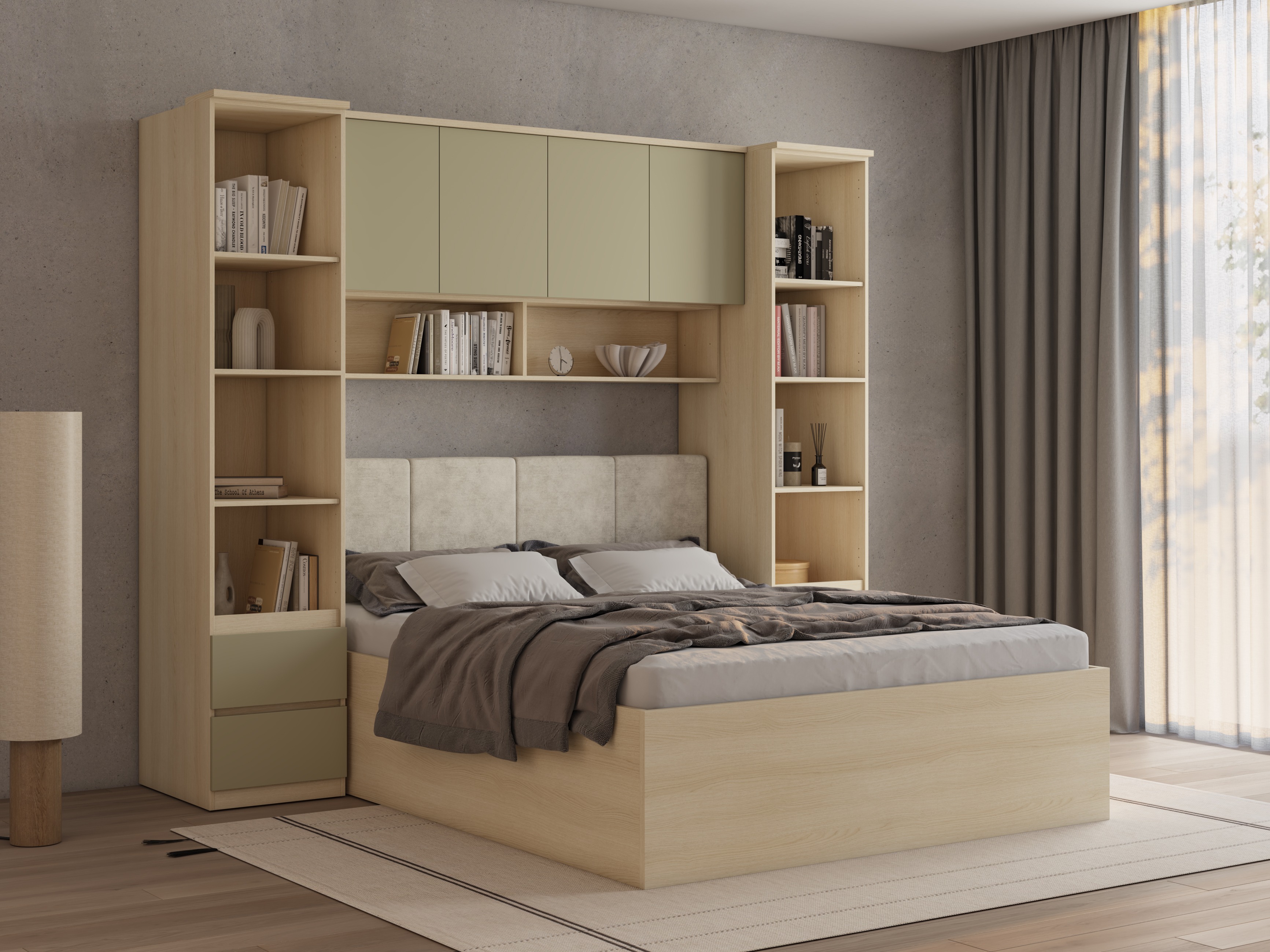 Set spavaća soba Nolcala 124 (Hrast + Eukaliptus)