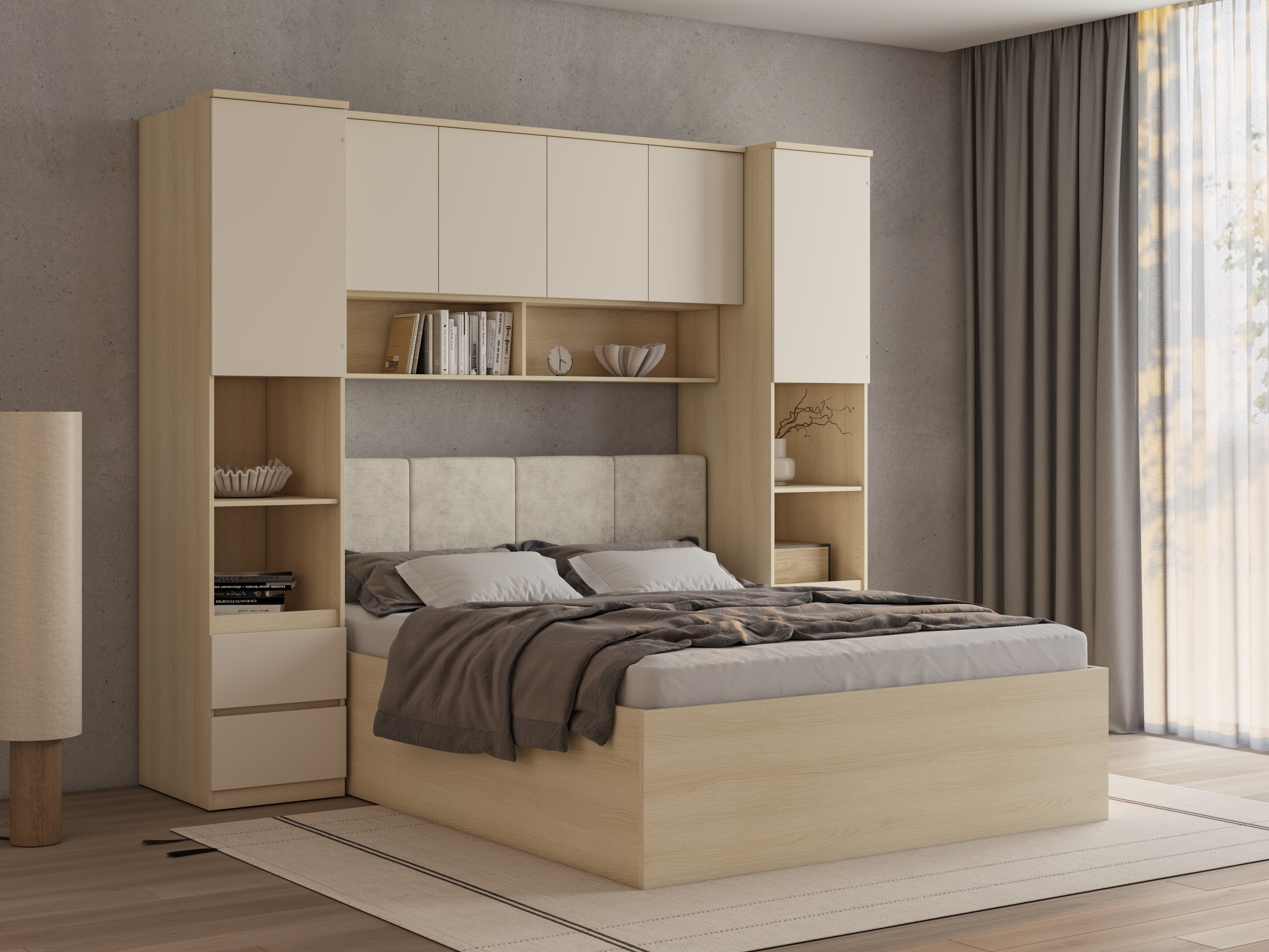 Set spavaća soba Nolcala 126 (Hrast + Bež)