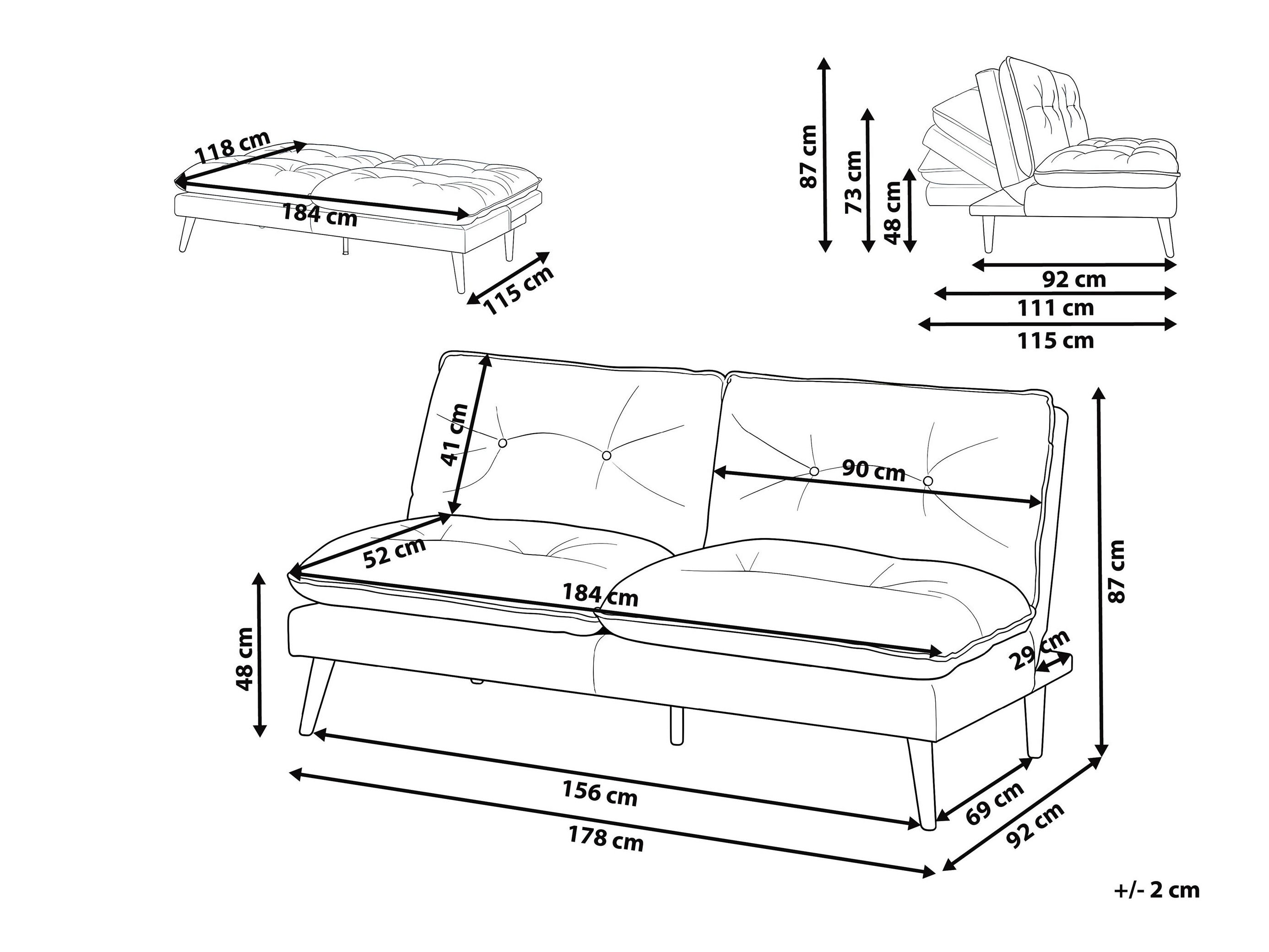 Sofa na razvlačenje Berwyn 3285 (Sivo)