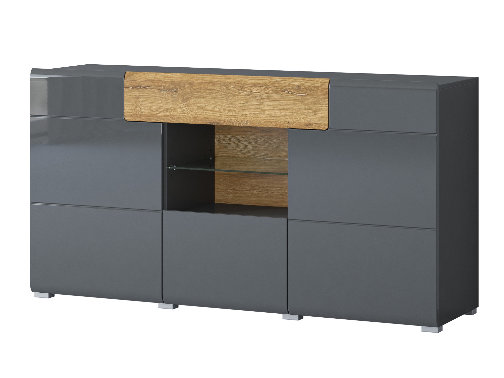 Komoda Torsone 108 (Antracit + Gloss antracit + Grandson hrast)