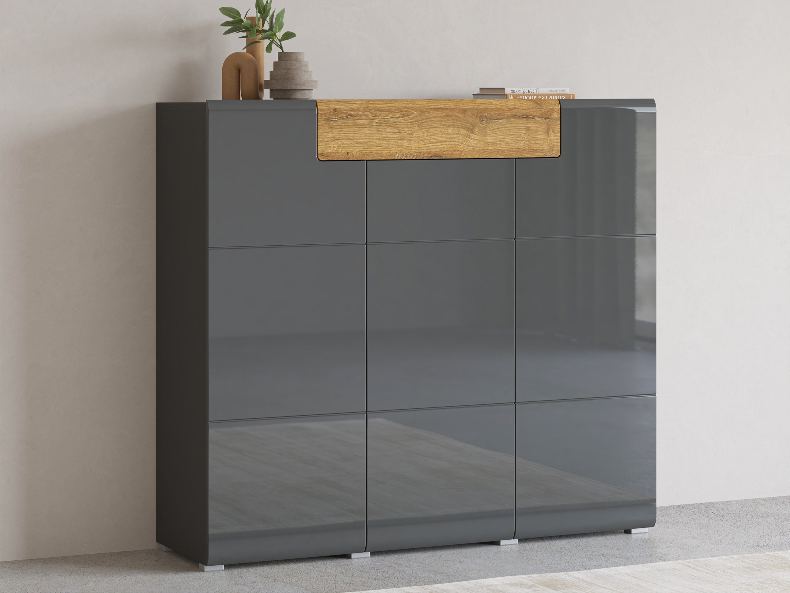 Komoda Torsone 112 (Antracit + Gloss antracit + Grandson hrast)