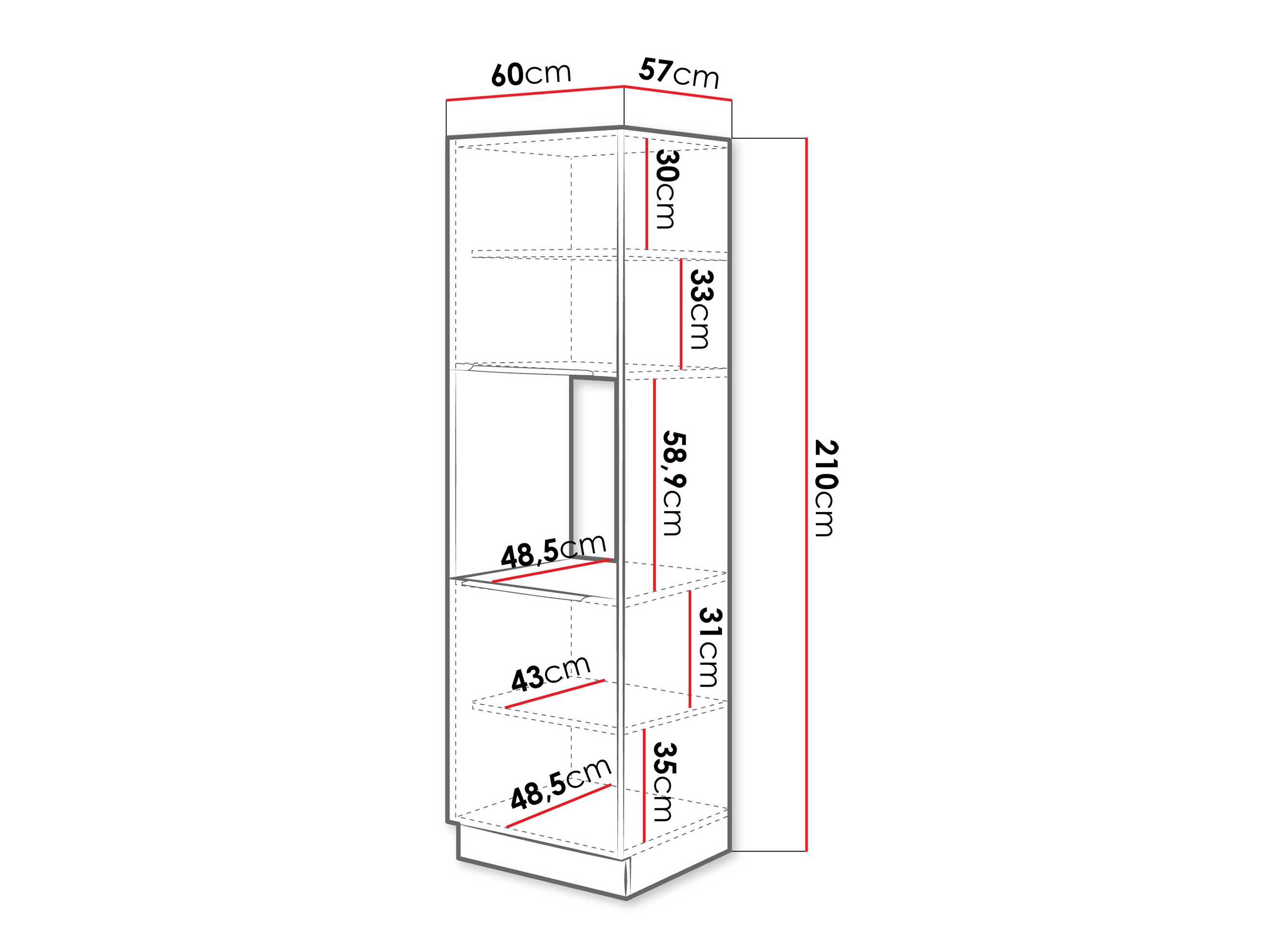 Modularni ormar za ugradne uređaje Sole 133