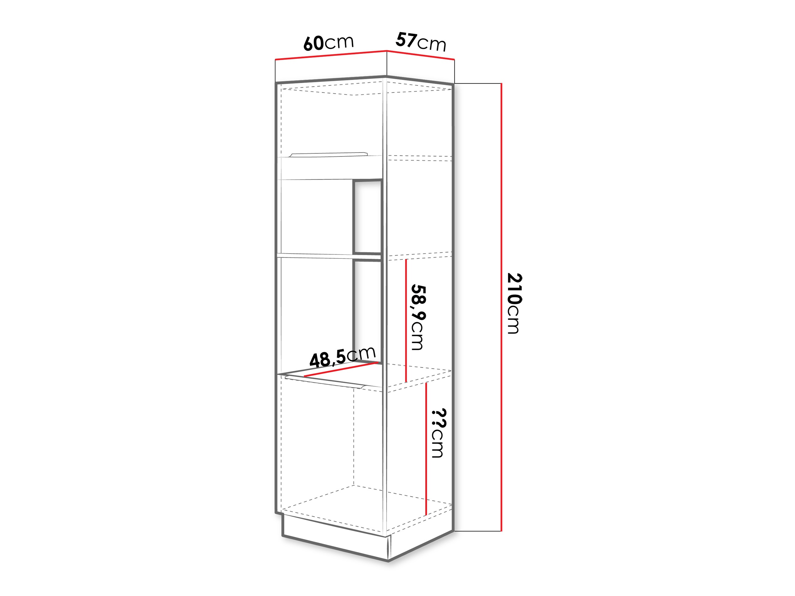 Modularni ormar za ugradne uređaje Sole 134