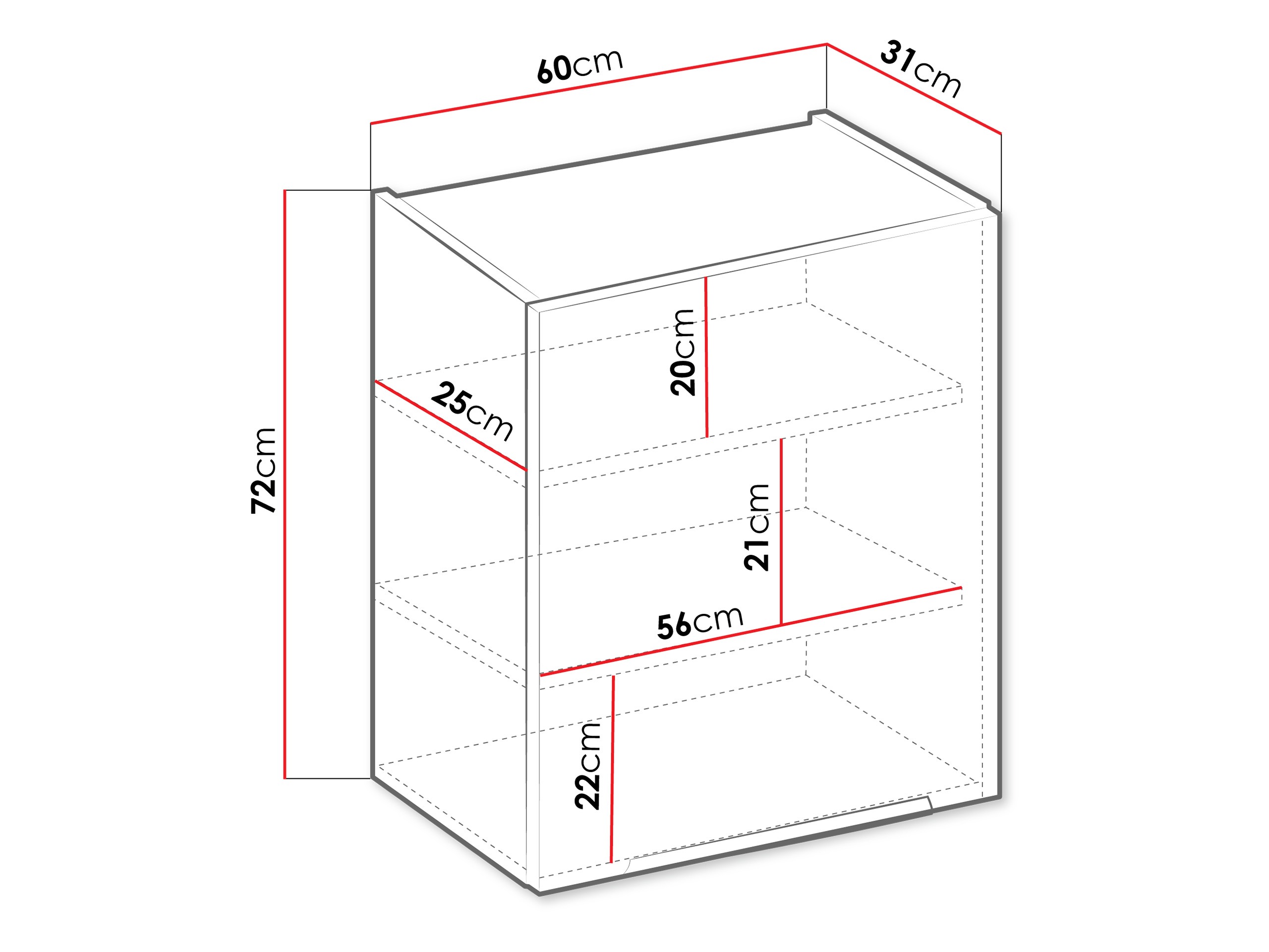 Modularni zidni ormarić Sole 136
