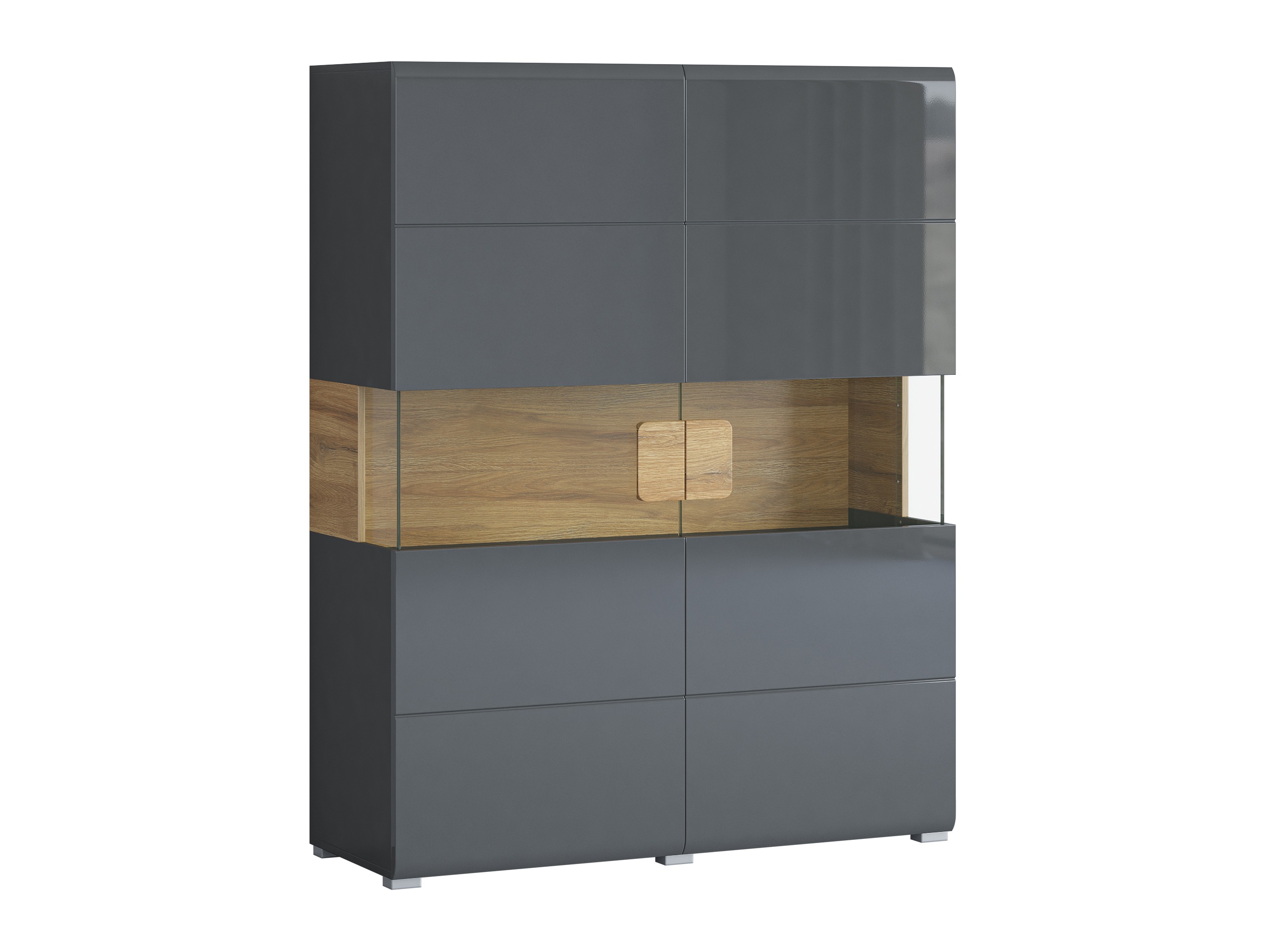 Polica Torsone 107 (Antracit + Gloss antracit + Grandson hrast)