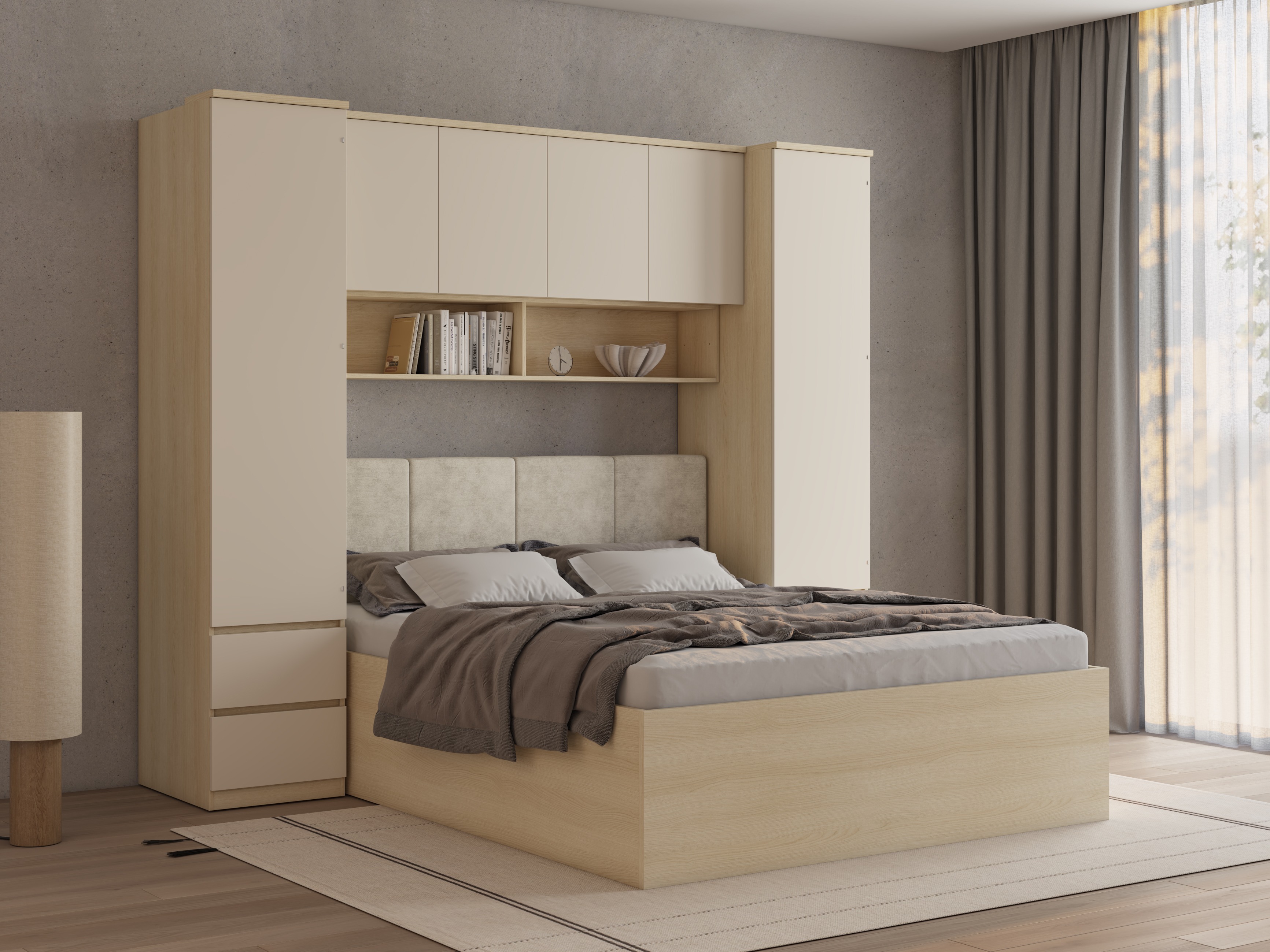 Set spavaća soba Nolcala 125 (Hrast + Bež)