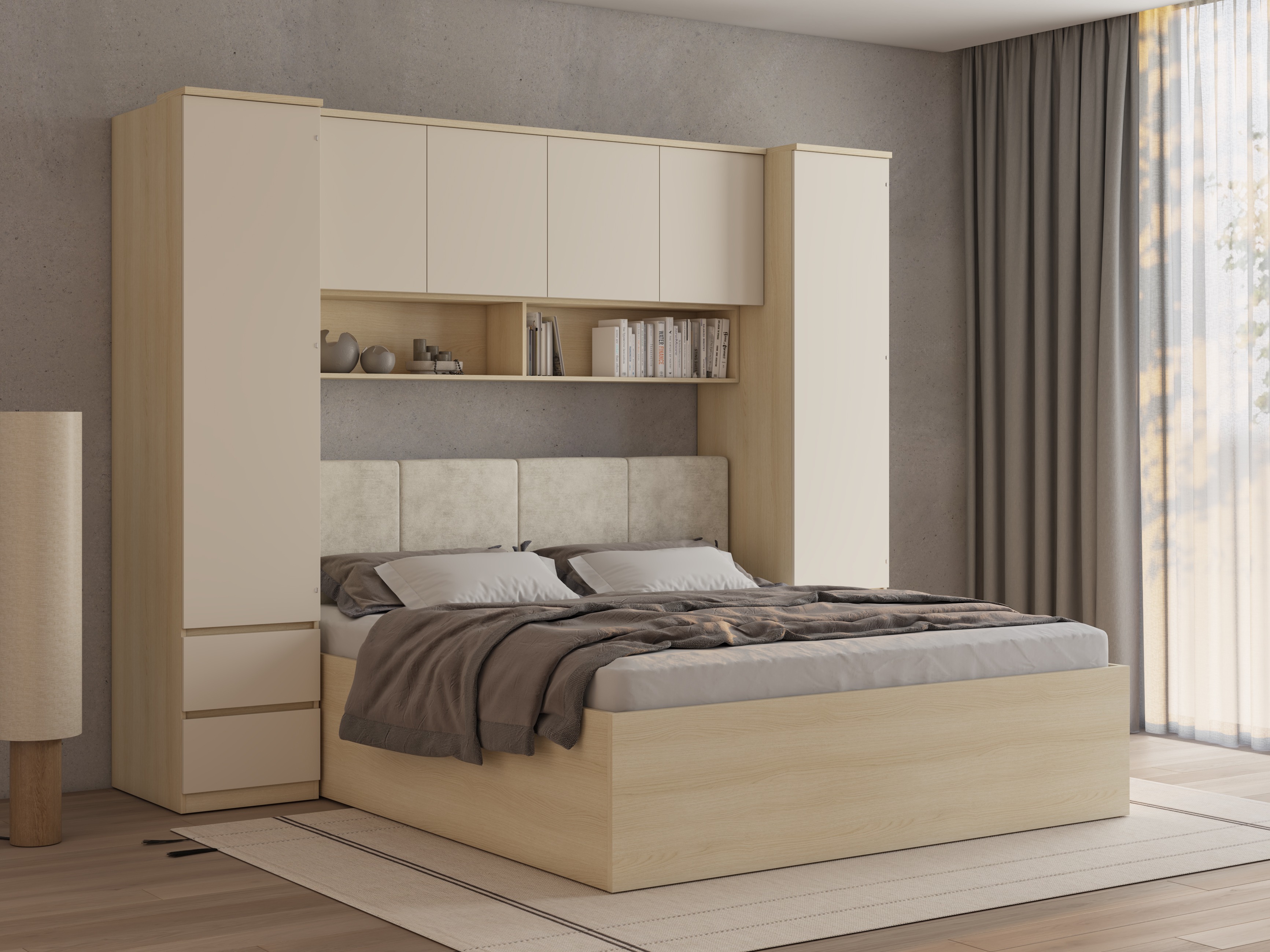 Set spavaća soba Nolcala 125 (Hrast + Bež)
