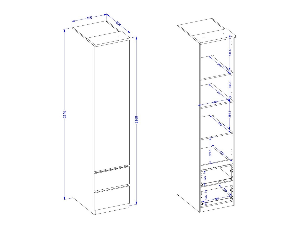 Set spavaća soba Nolcala 125 (Hrast + Eukaliptus)