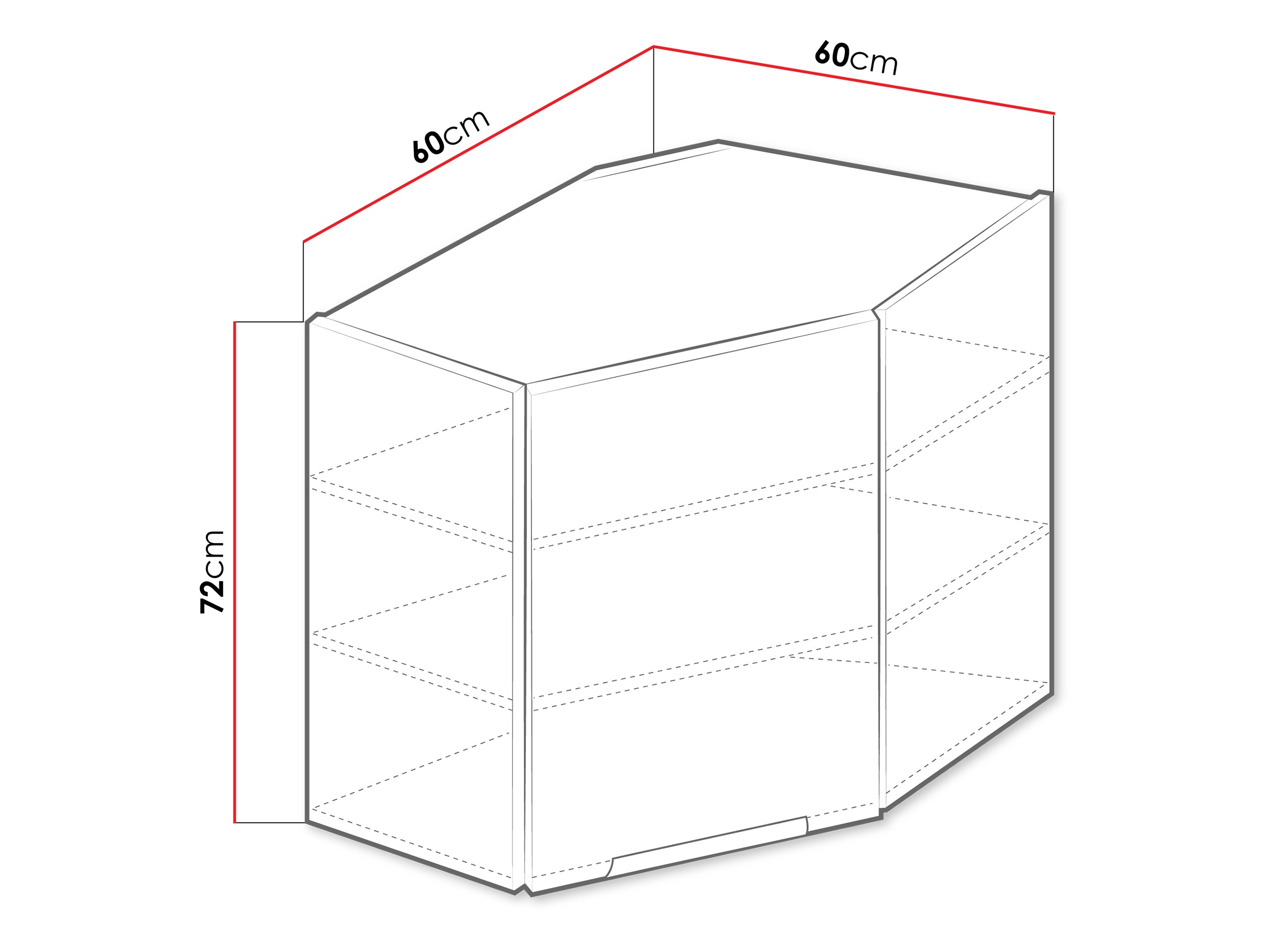 Modularni zidni ugaoni ormar Sole 142