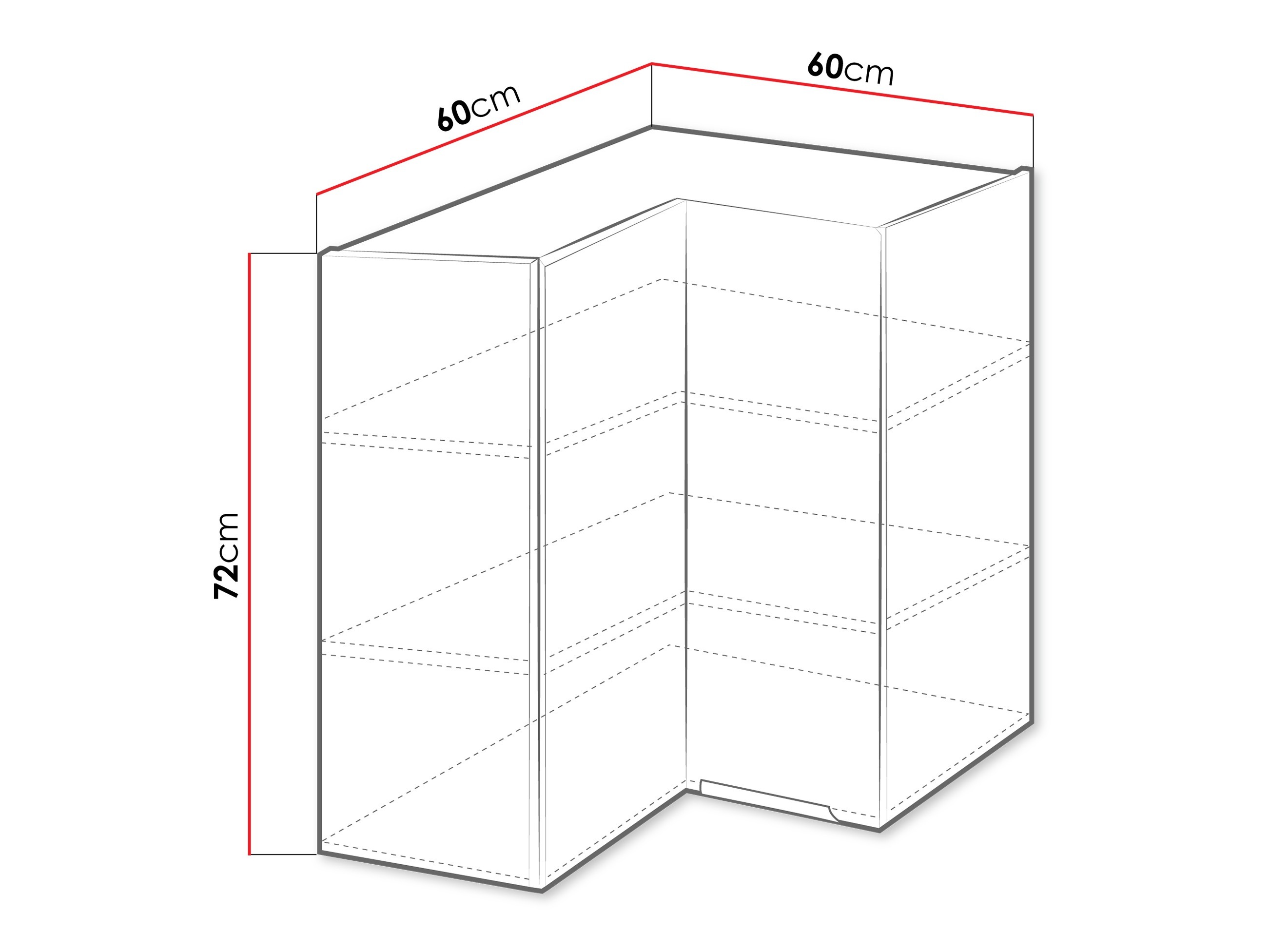 Modularni zidni ugaoni ormar Sole 143