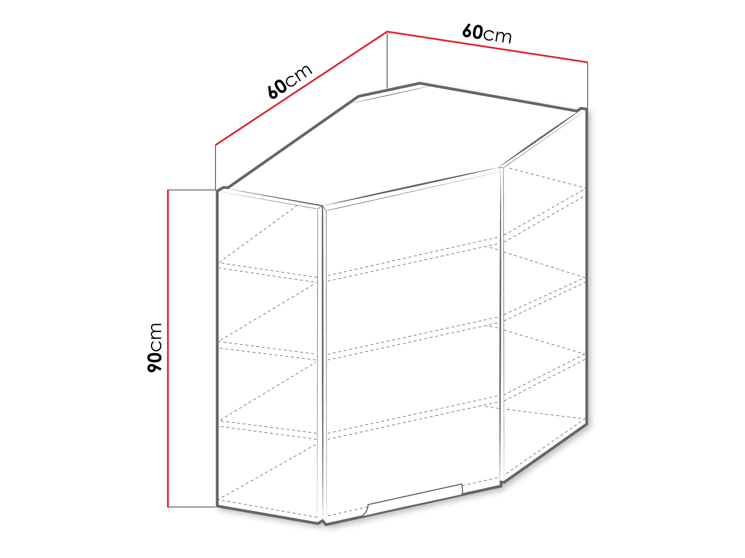 Modularni zidni ugaoni ormar Sole 144
