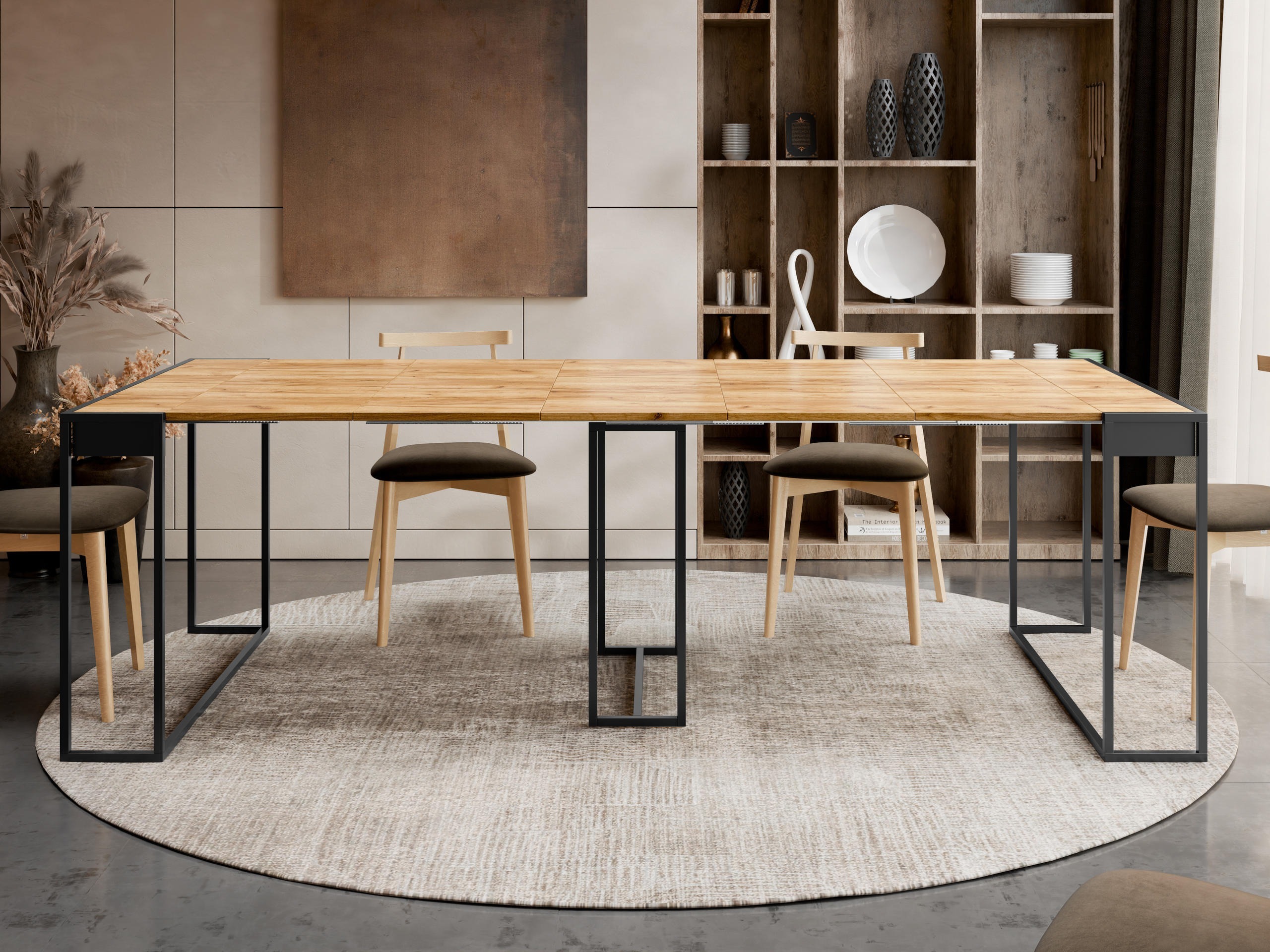 Sklopivi sto Oswego 180 (Crno + Craft hrast)