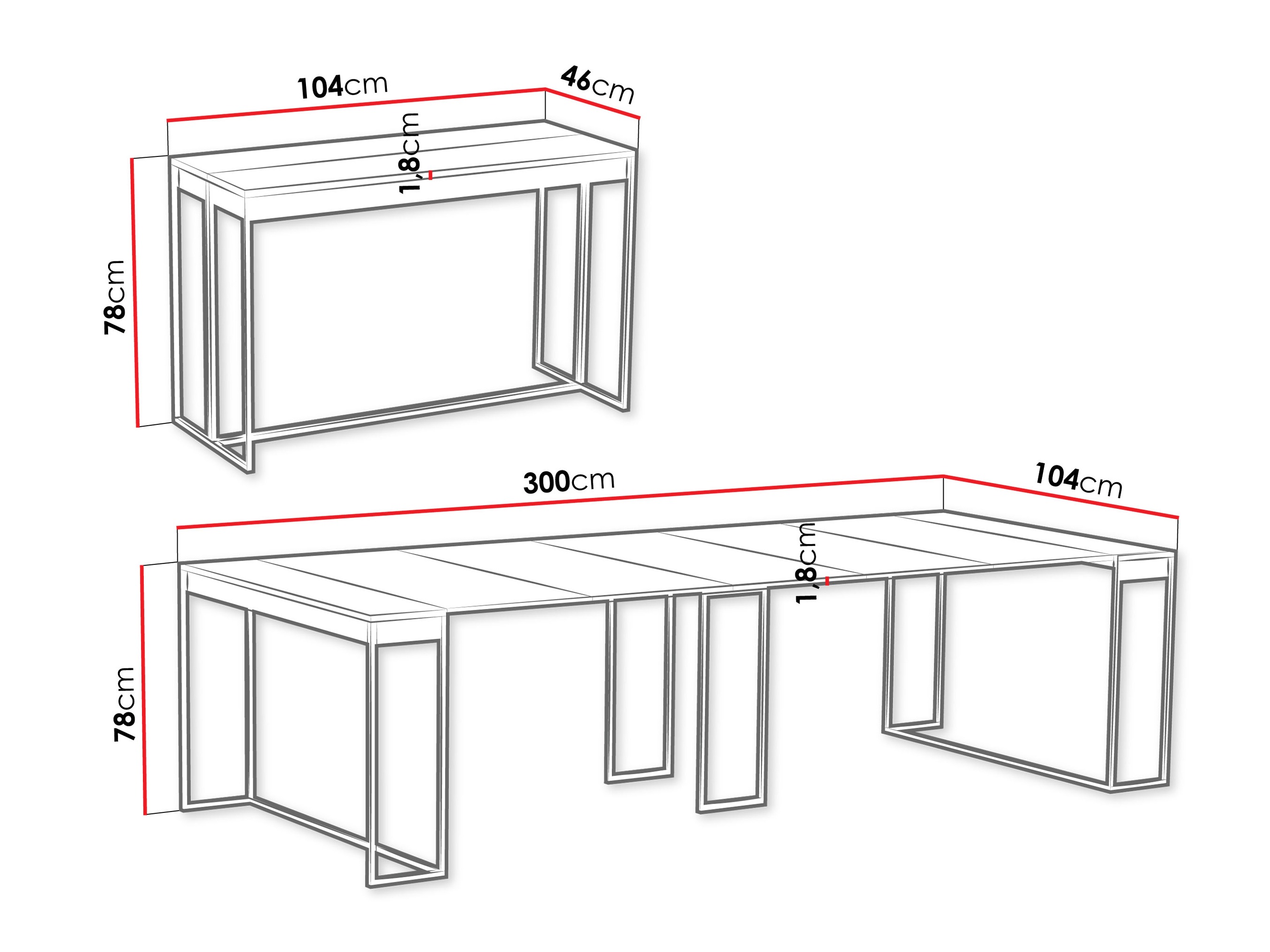 Sklopivi sto Oswego 180 (Crno + Craft hrast)