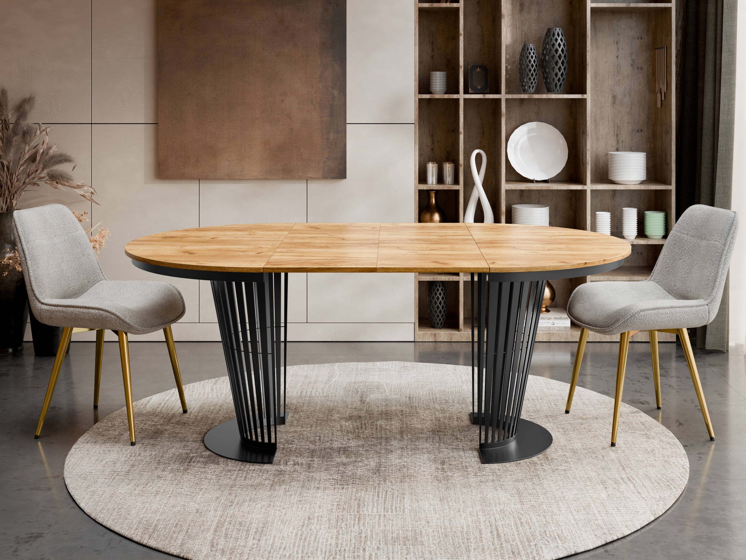 Sklopivi sto Miami 413 (Crno + Craft hrast)